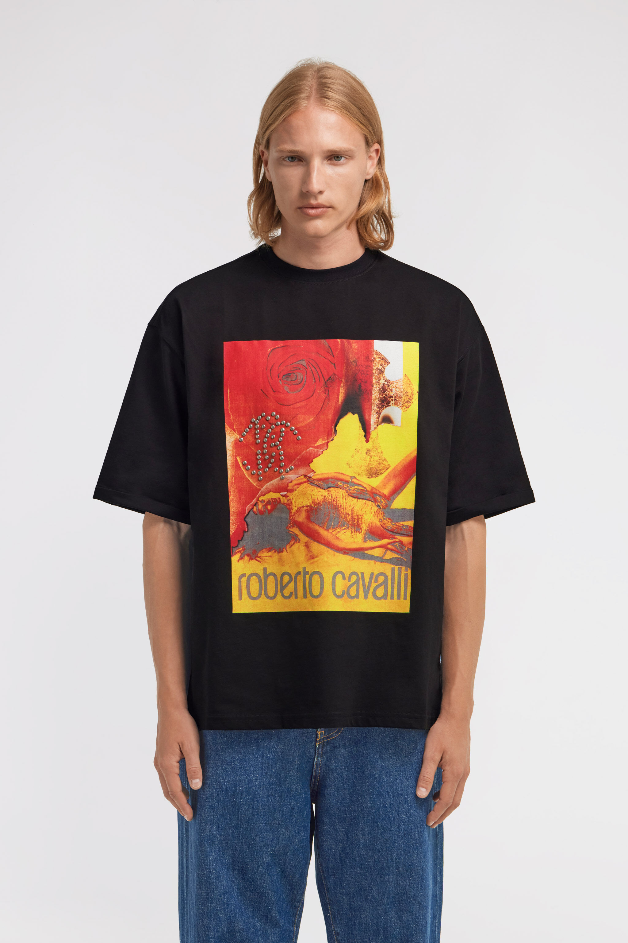 RC Printed T-shirt Negro TRT62H-JD060