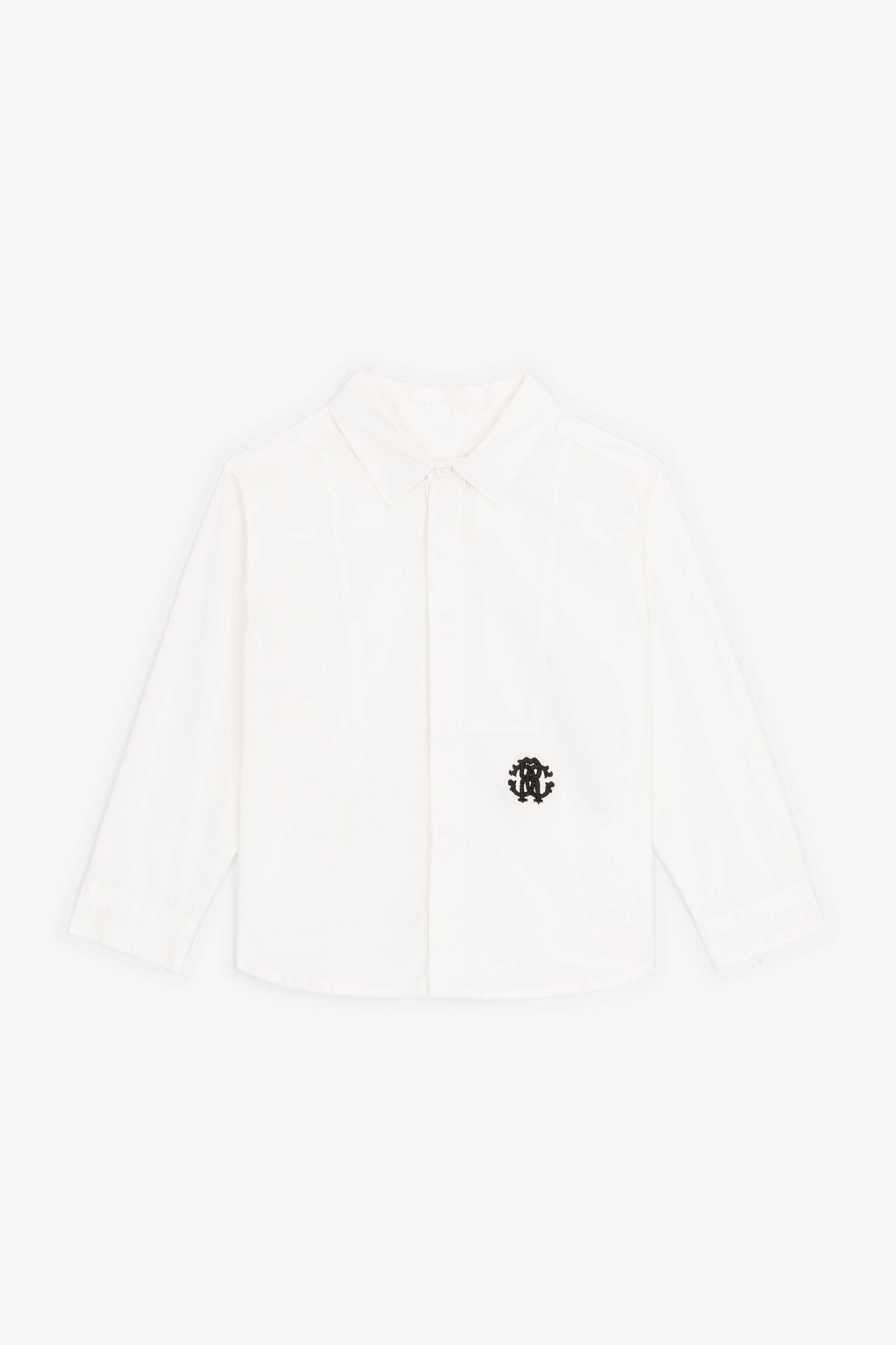 JU RC Monogram-Embroidered Cotton Shirt White RJT701-CH004