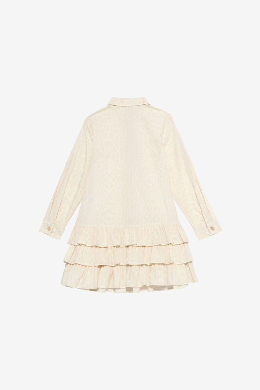 JU Ivory Dress with Jaguar Skin Print AVORY VJT10Q-7MO52