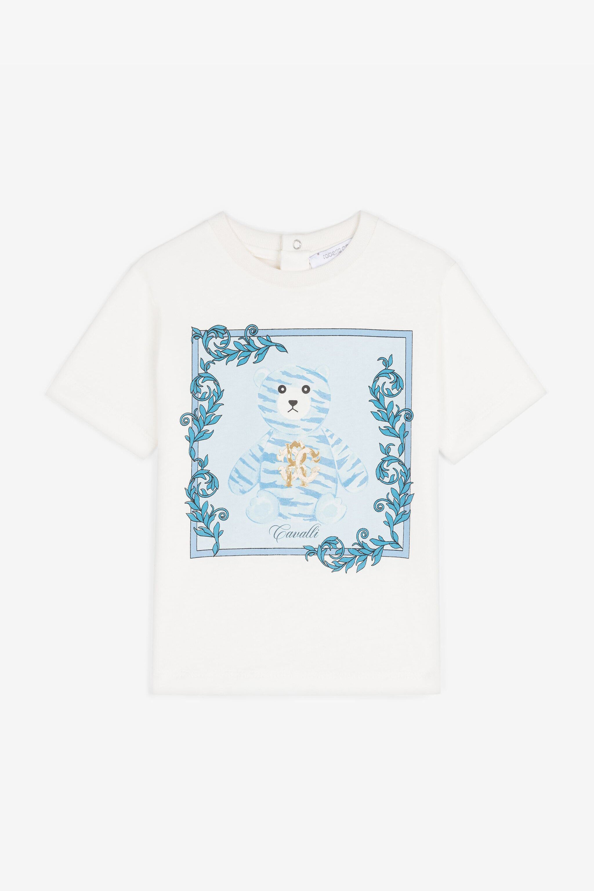 JU Bear-Print Cotton T-Shirt White RJT617-JD001