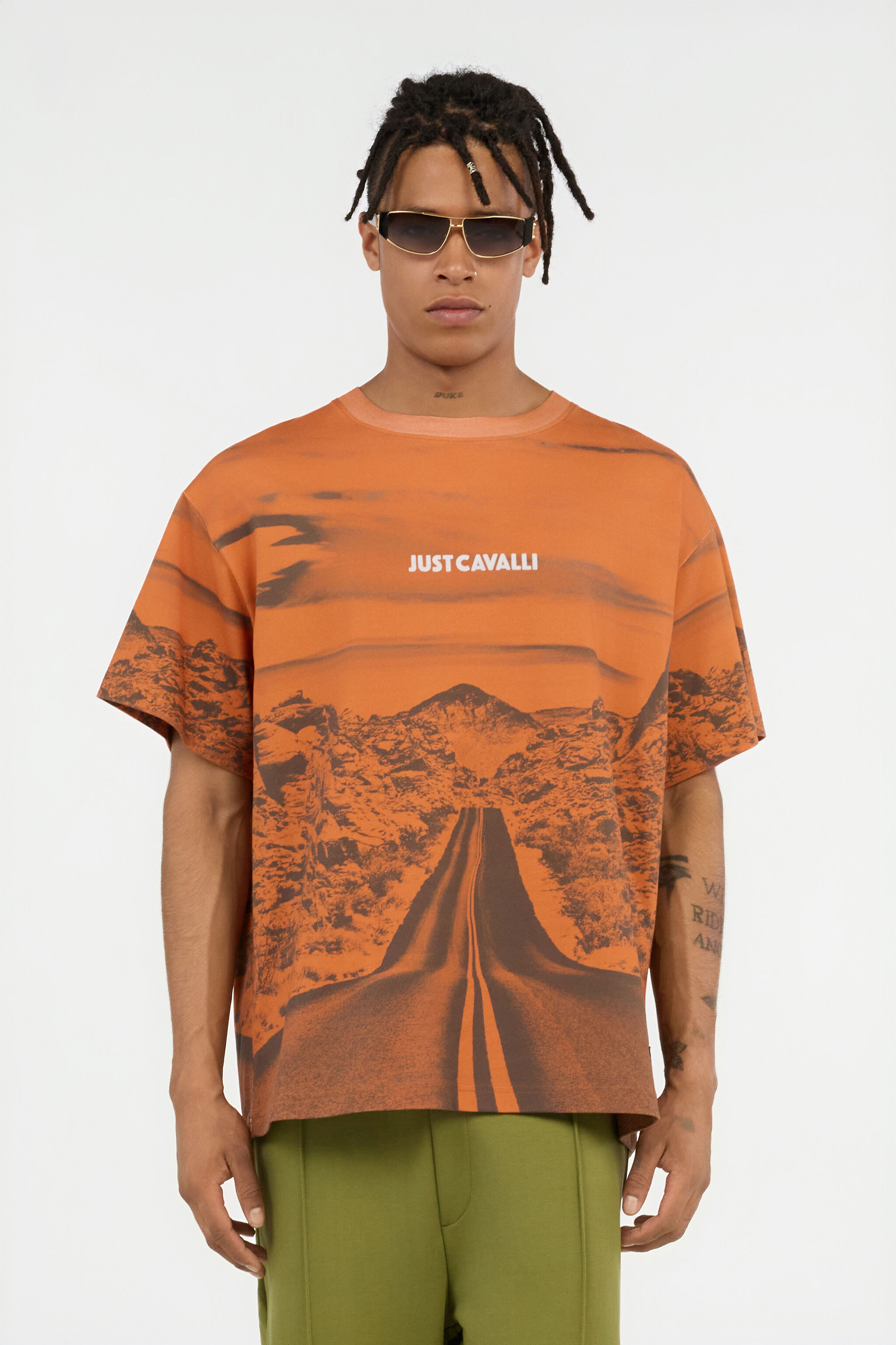 JC T-Shirt mit Long Way-Aufdruck APRICOT ORANGE VFT049-VF093