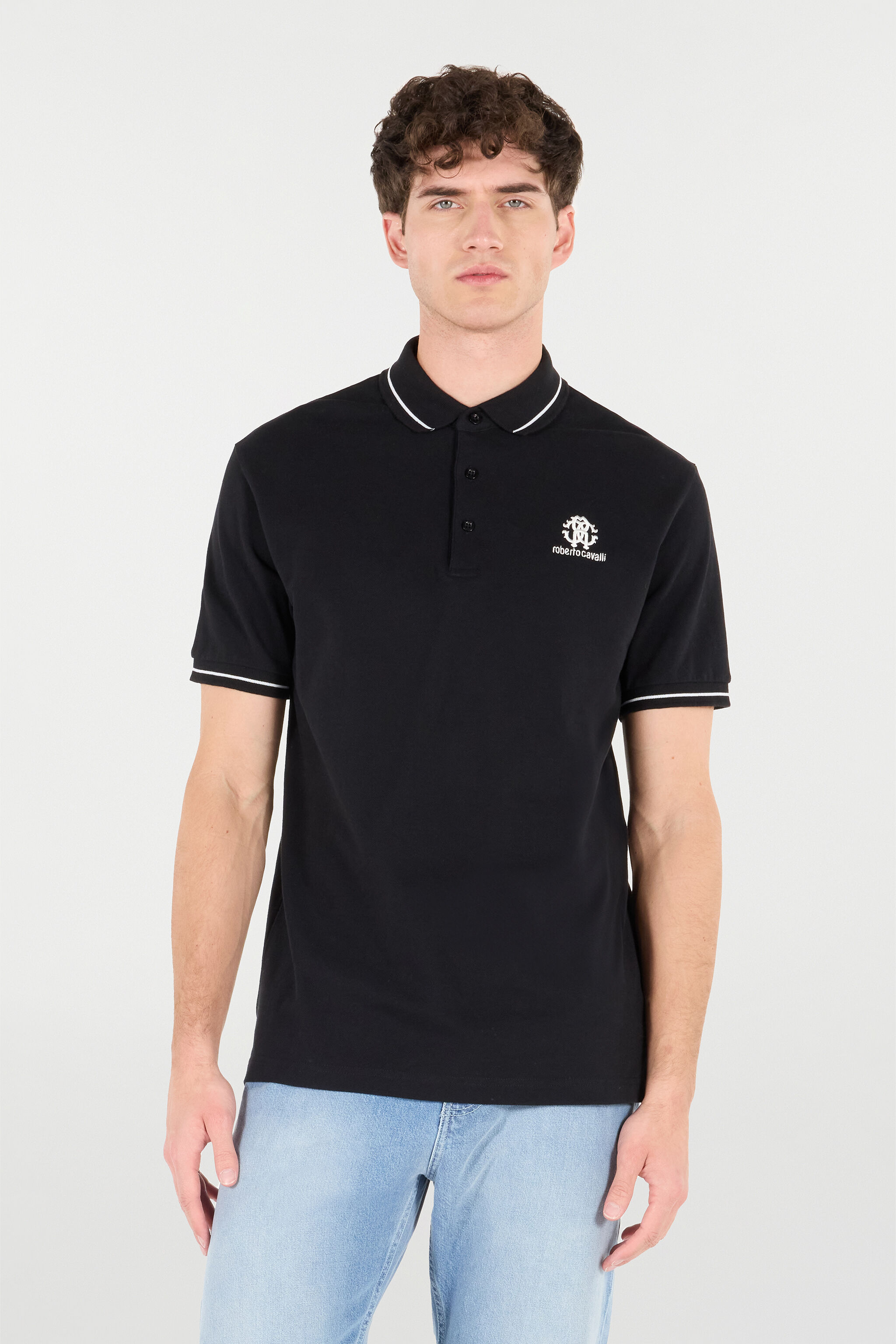 RC Polo With RC Monogram And Logo Black POT64B-KB001