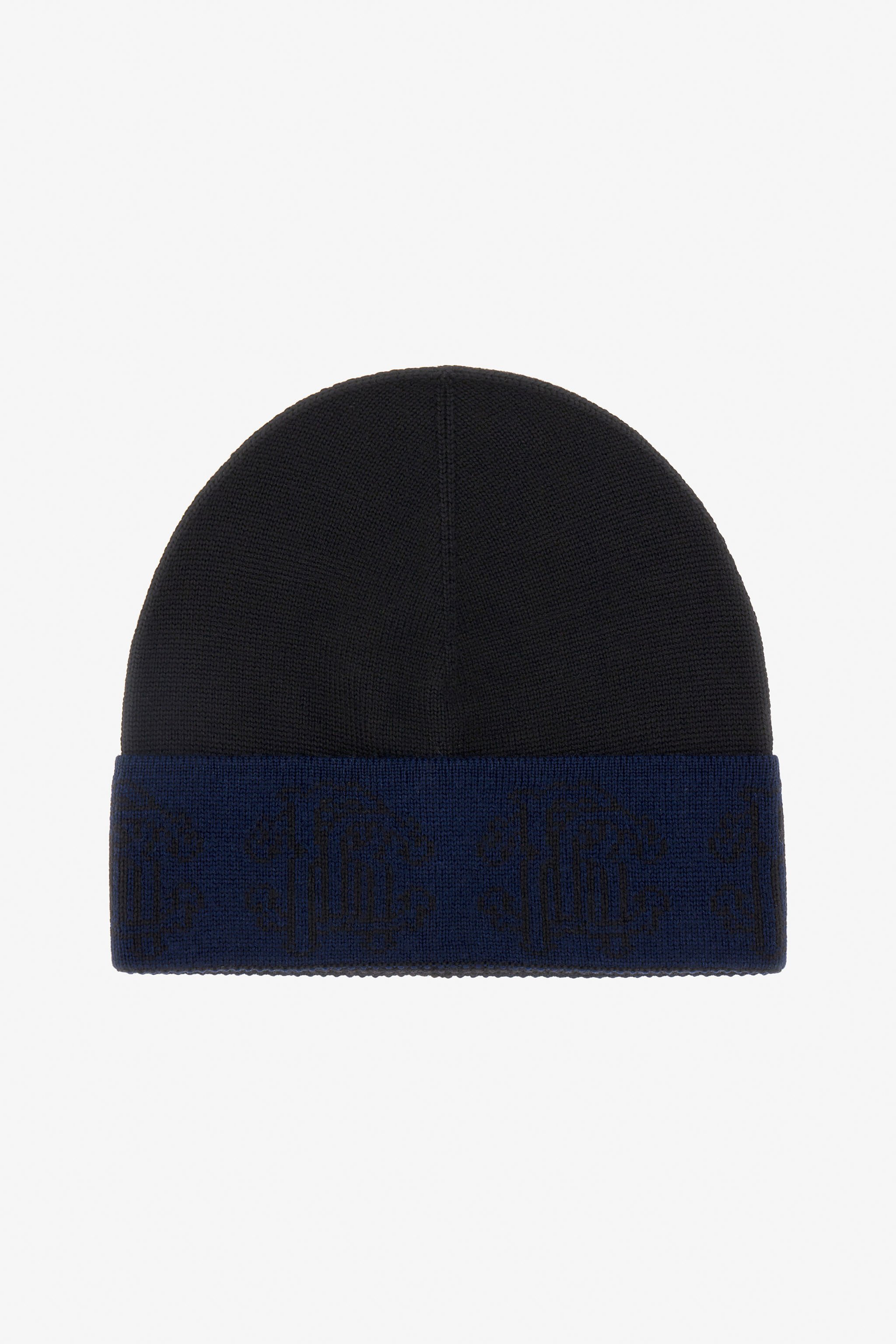 RC Schwarze Wollmütze Beanie mit Logoband Dunkelblau NOZ00E-MQ014