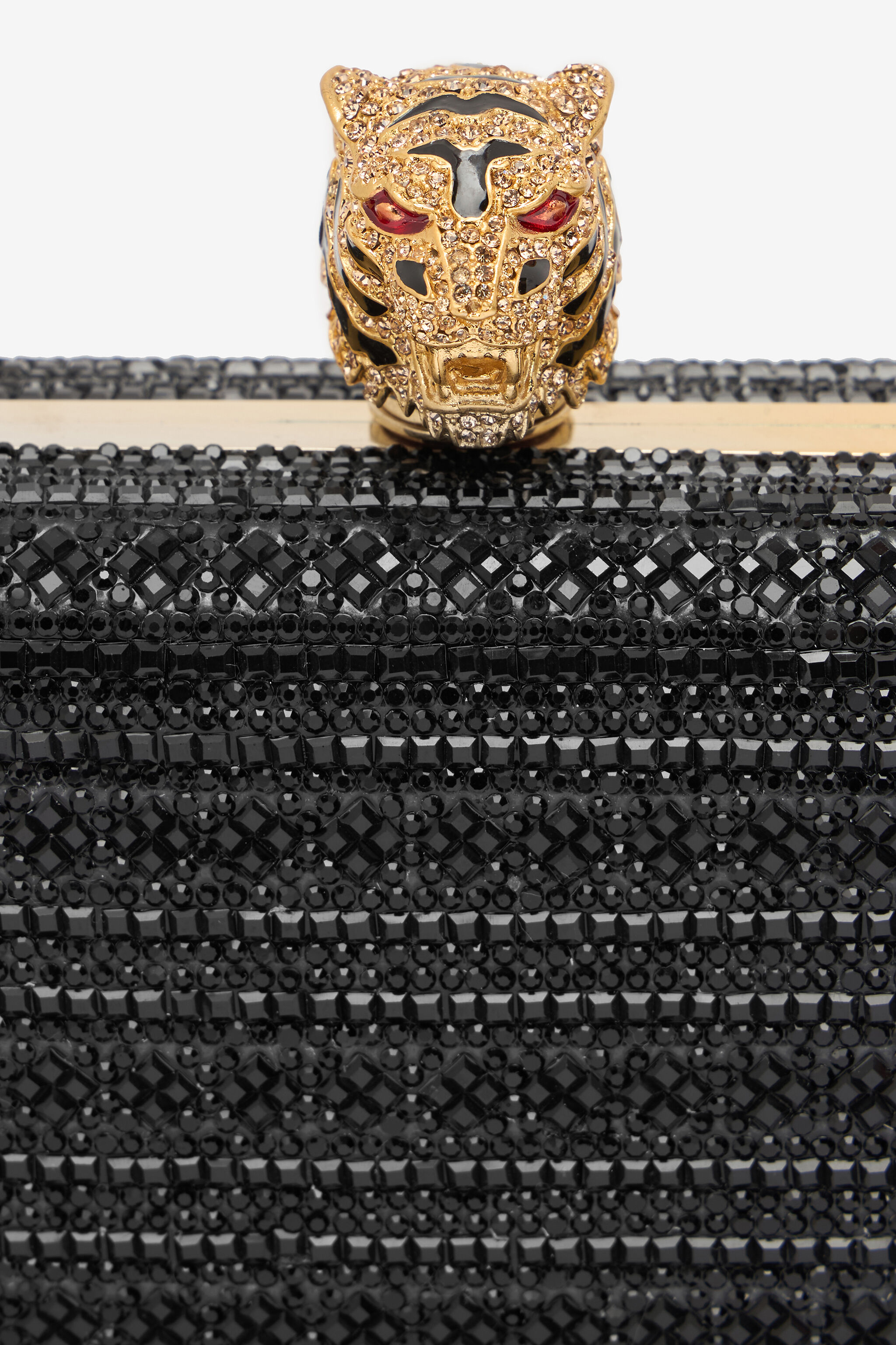 RC Clutch With Rhinestones And Tigers Black UKB014-PZE10