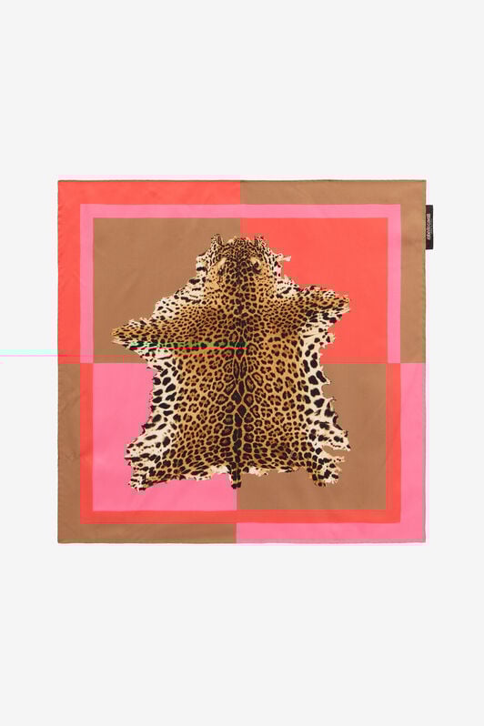 RC Cavalli Pop Print Silk Foulard CORAL RED WQI004-OZR33