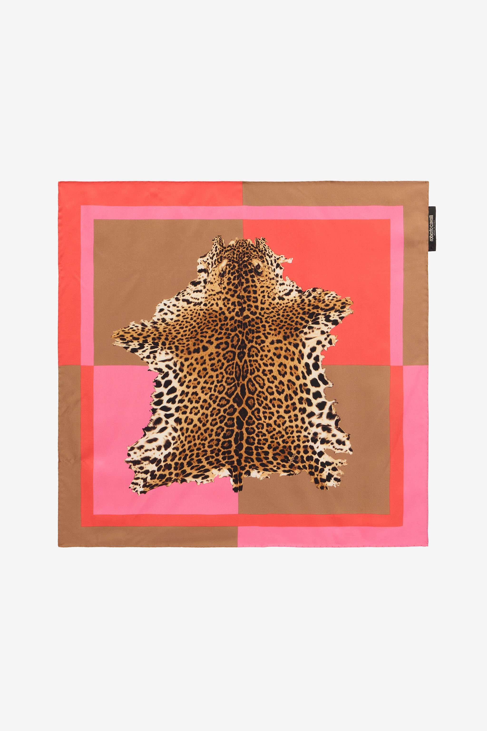 RC Cavalli Pop Print Silk Foulard CORAL RED WQI004-OZR33