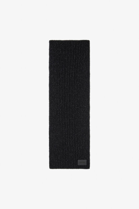 RC Bufanda de mezcla de mohair con placa con logotipo Negro TALR42-IR059