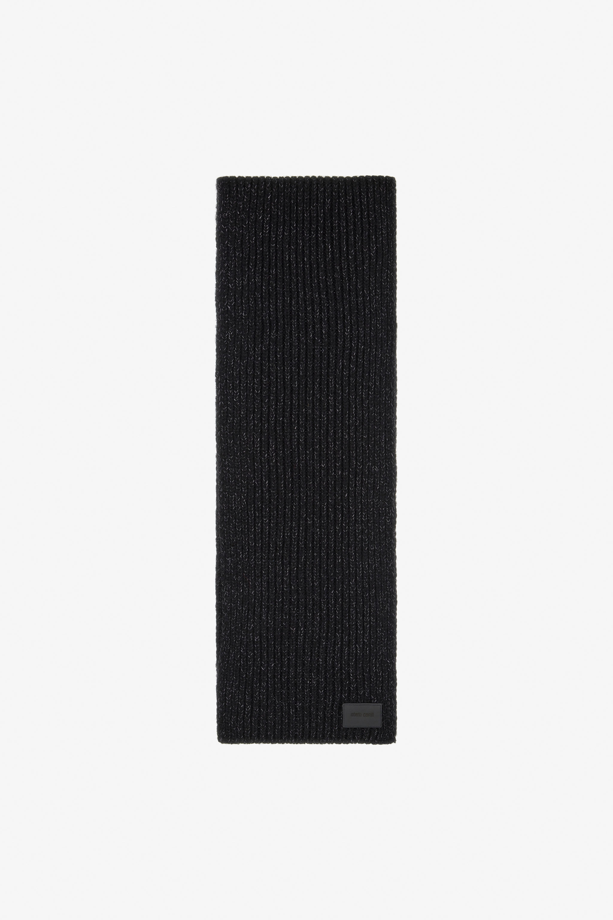 RC Bufanda de mezcla de mohair con placa con logotipo Negro TALR42-IR059