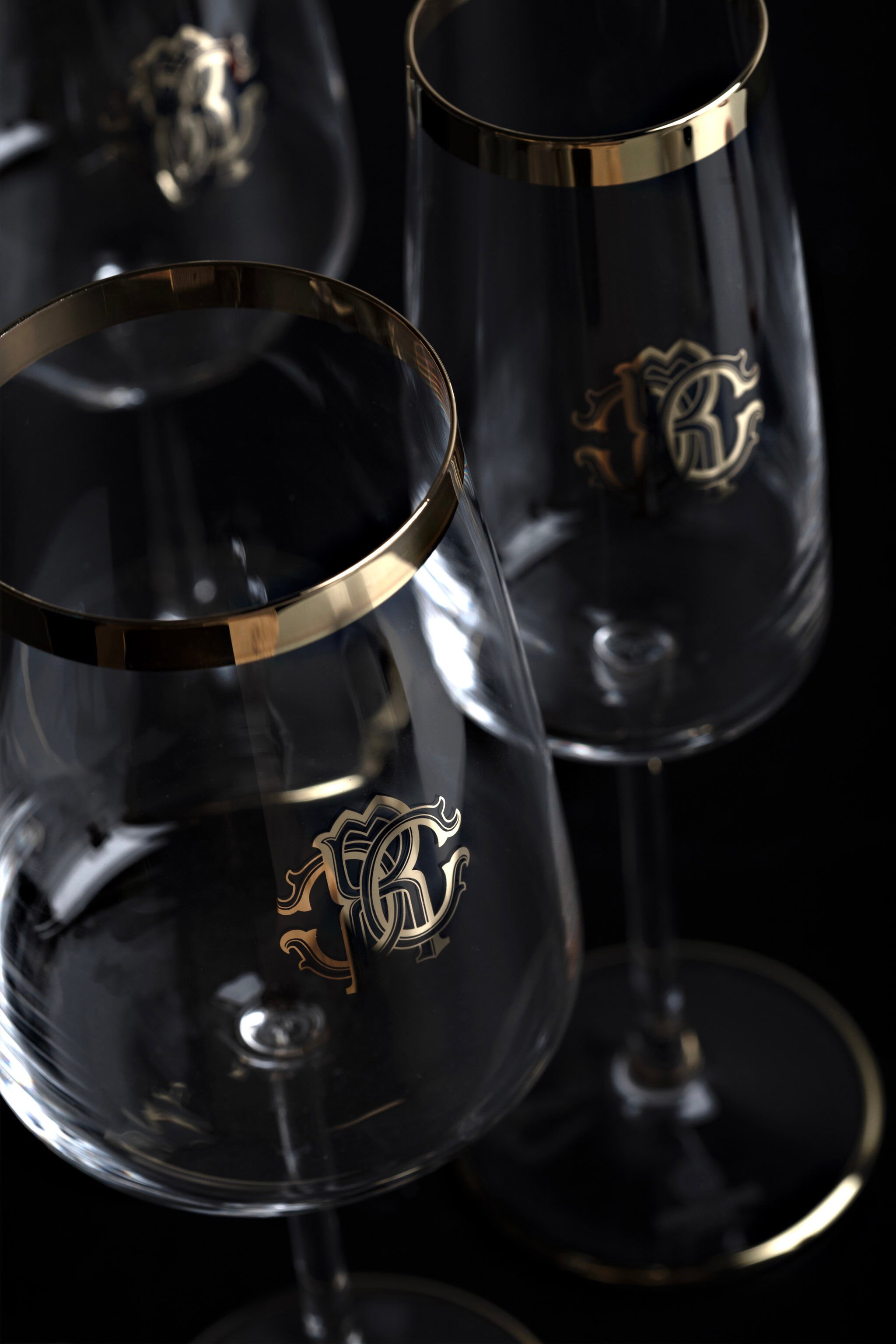 HO Monogram Allover Platin Set 2 Bicchieri Argento RALA10-IA015