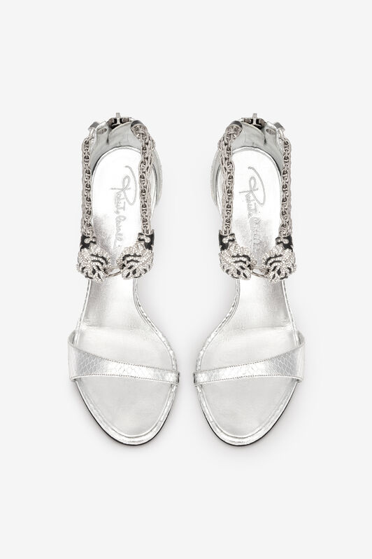 RC Metallic sandals with heels and tigers RC Metallic sandals with heels and tigers Silver UKS030-PZ579