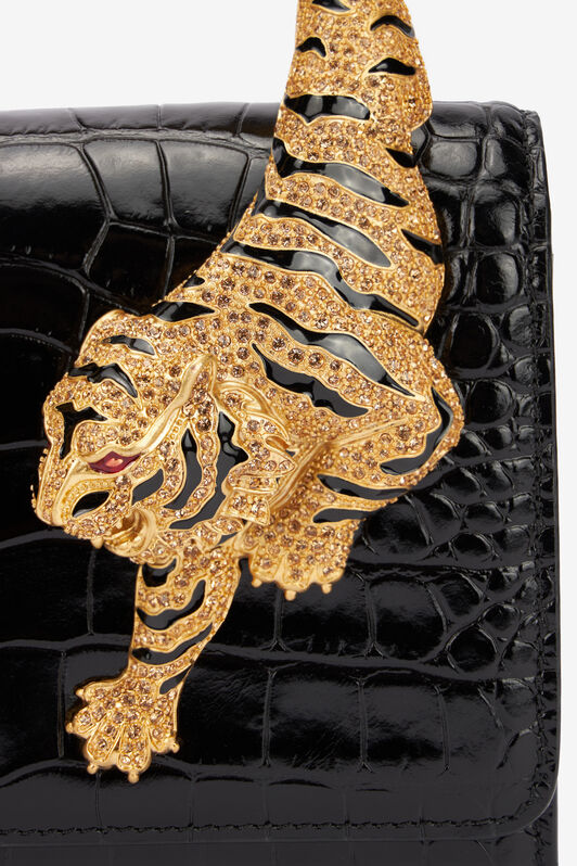 RC Roar Bag piccola con tigri gioiello Nero SKB025-PZ975