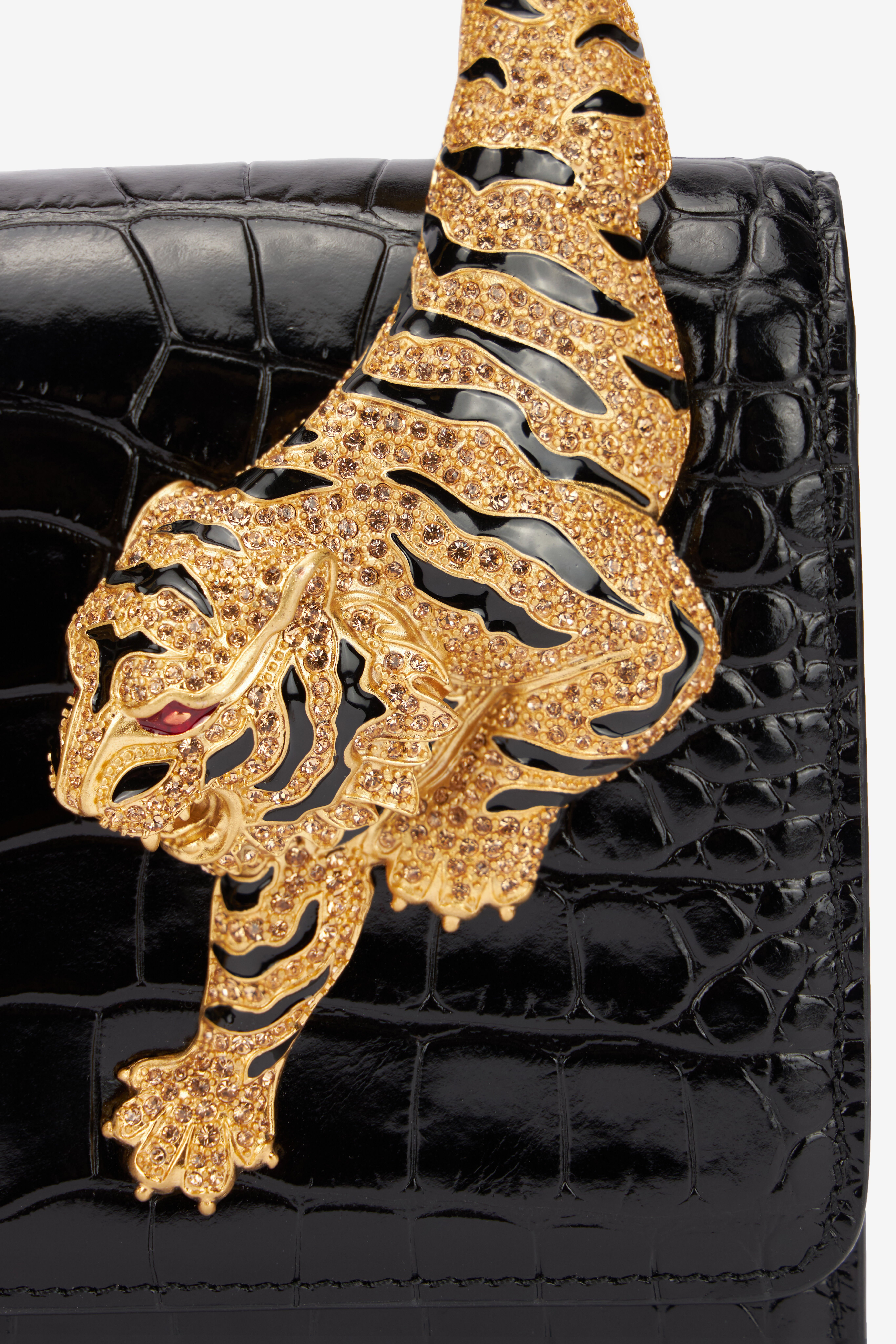 RC Roar Bag piccola con tigri gioiello Nero SKB025-PZ975