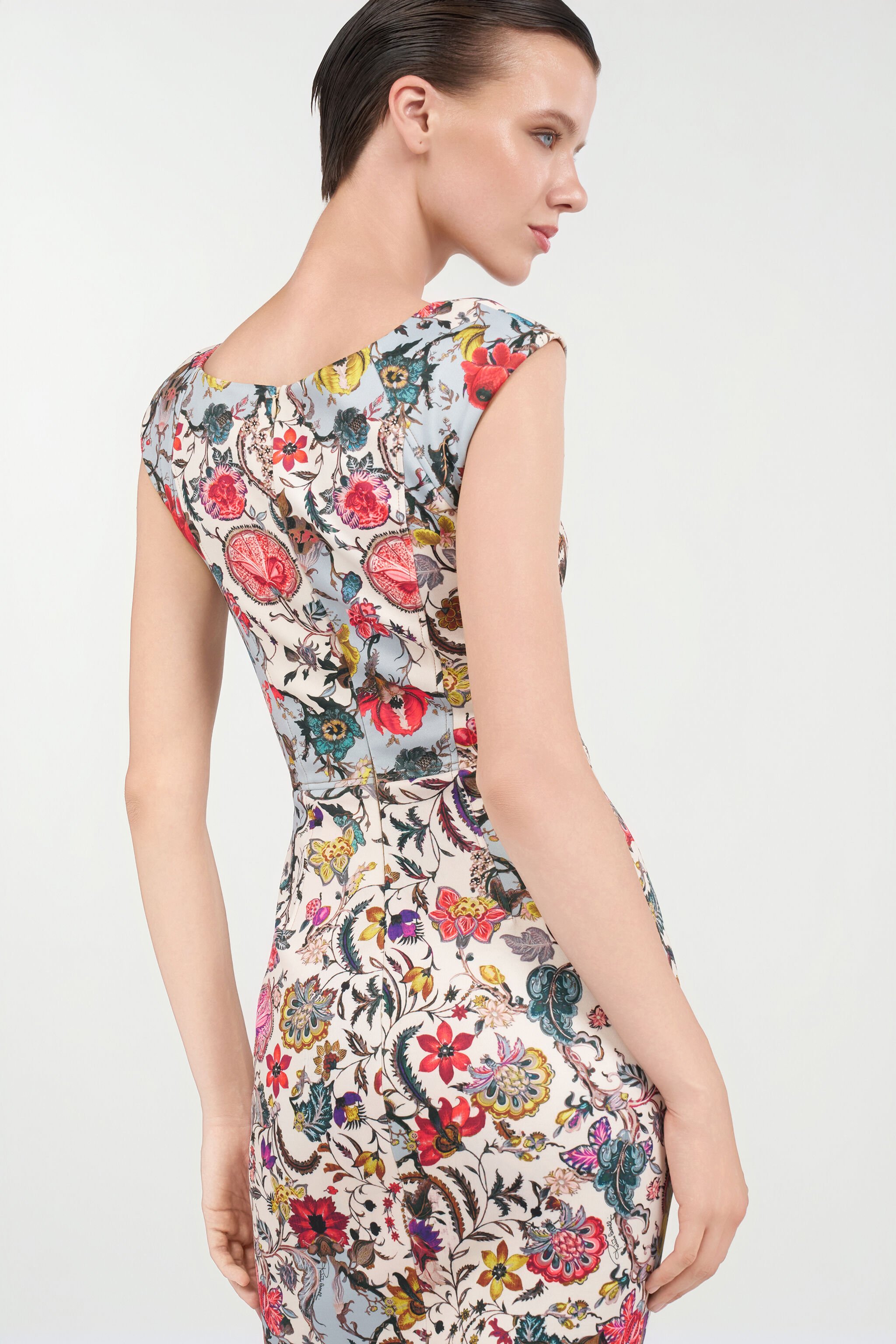 RC Abito Tubino con Stampa Florentine Flowers BEIGE WQT151-NBR29