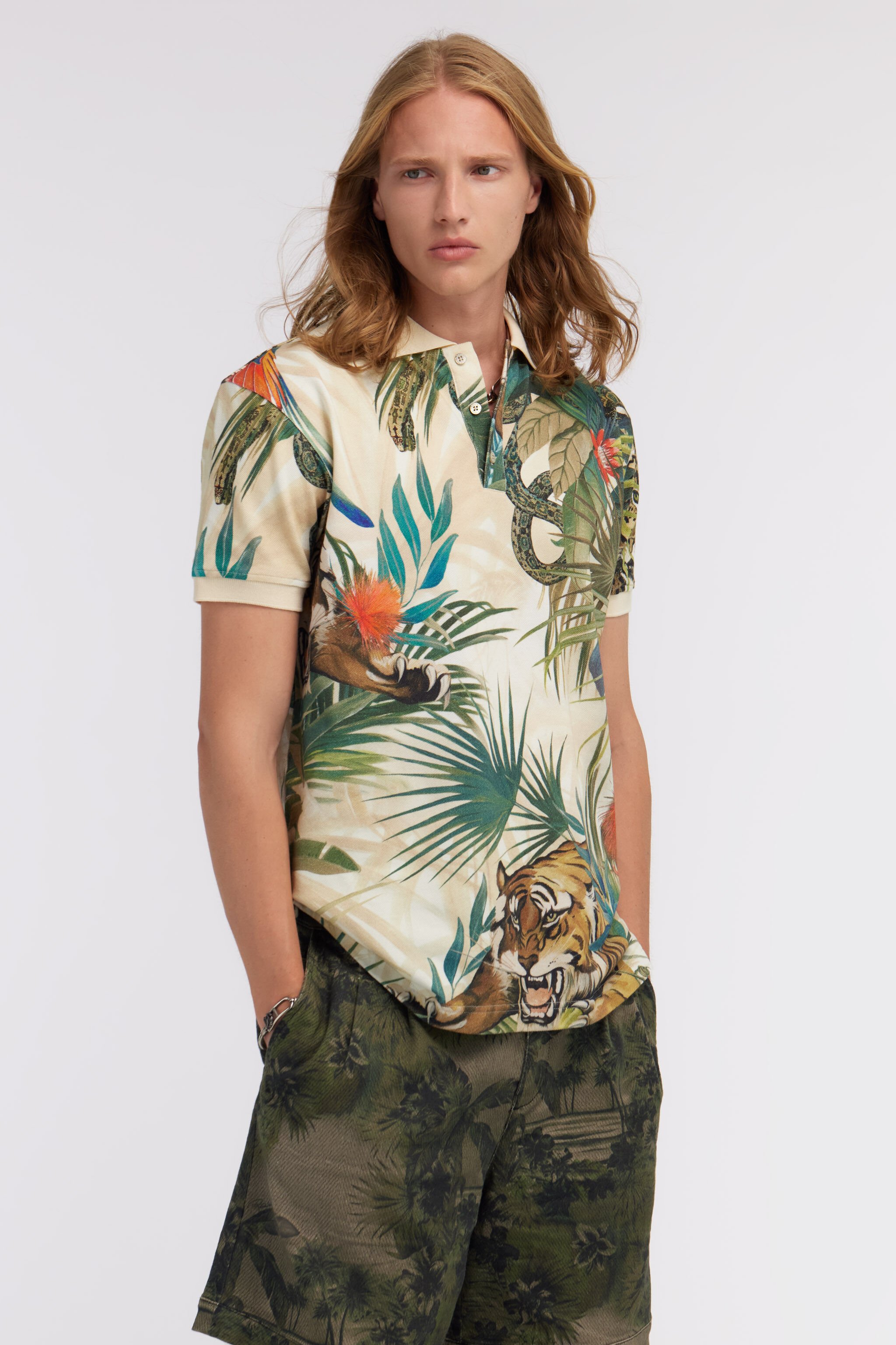 RC Polo Jungle print Green SRT64E-XKH21