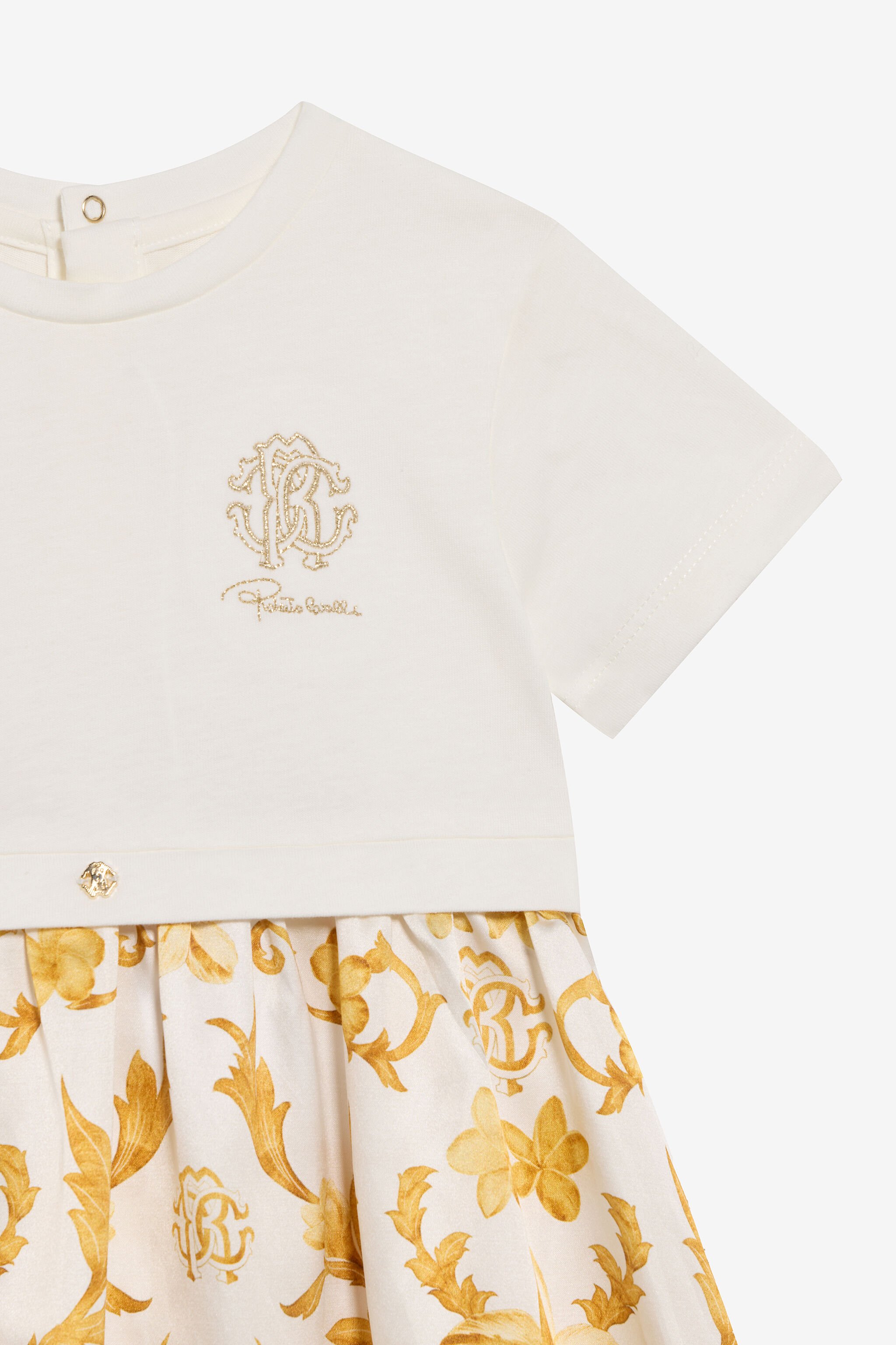 RC Robe En Soie Et Coton Imprimé Araldic MILKY WHITE TJT115-JD001