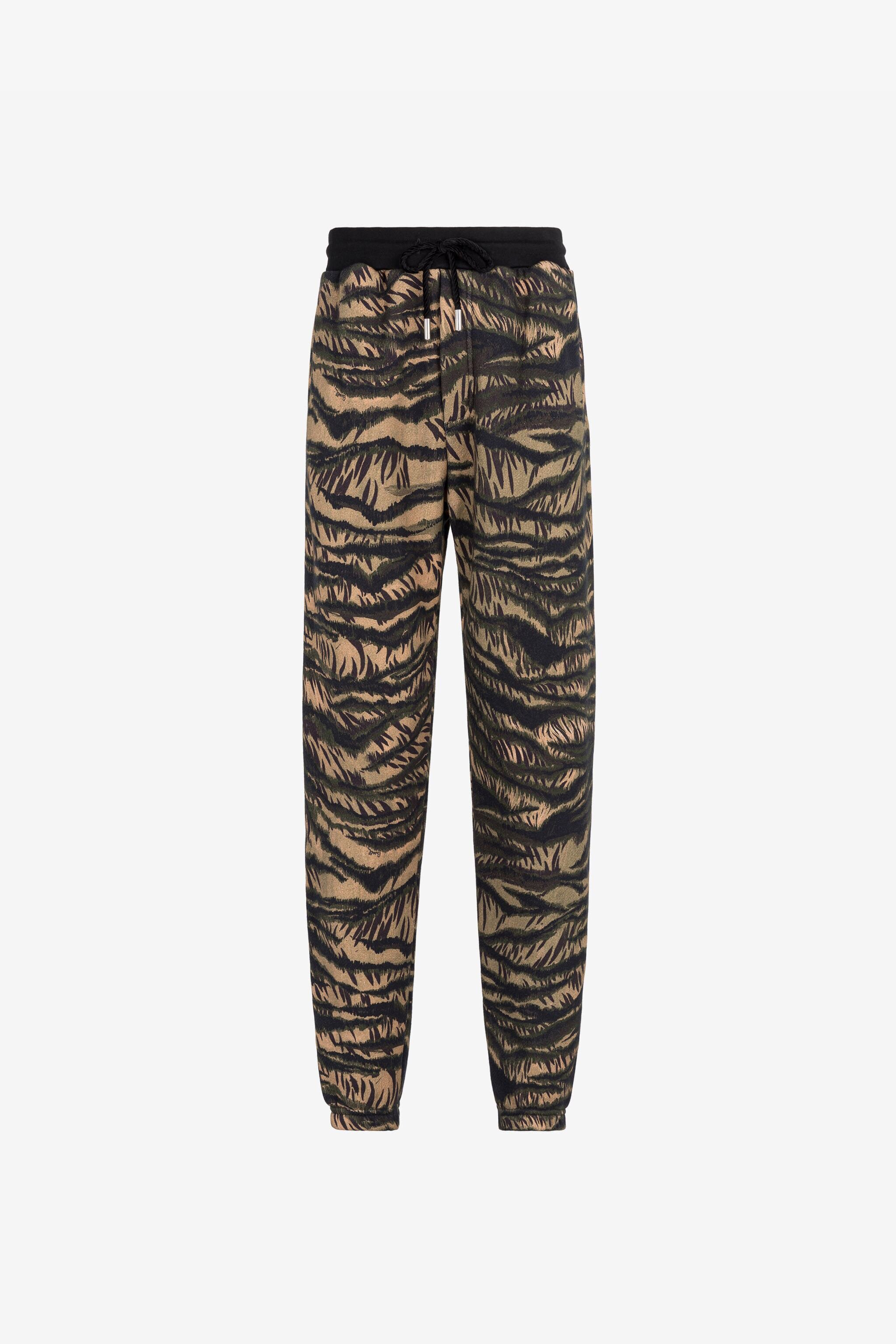 RC Animal-Print Cotton Track Pants Dark green/Black RRT25D-5OH79