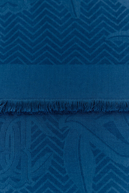 RC Jacquard Shawl with Mirror Snake Monogram Dark blue TALR29-IR046
