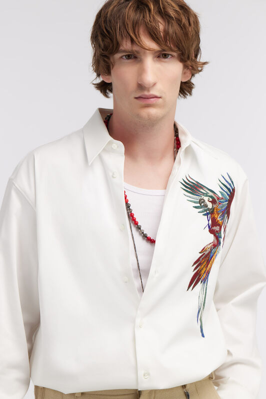 RC Parrot print shirt White SRT711-CH026
