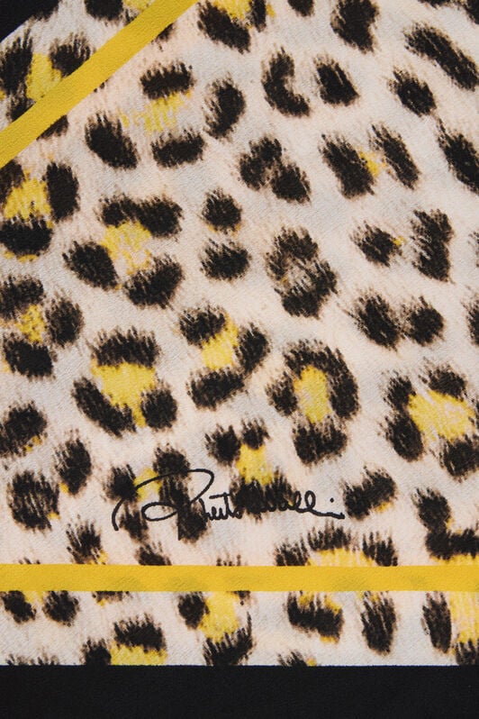 RC Pop Jaguar Print Silk Scarf YELLOW/BLACK WQI005-SQR30