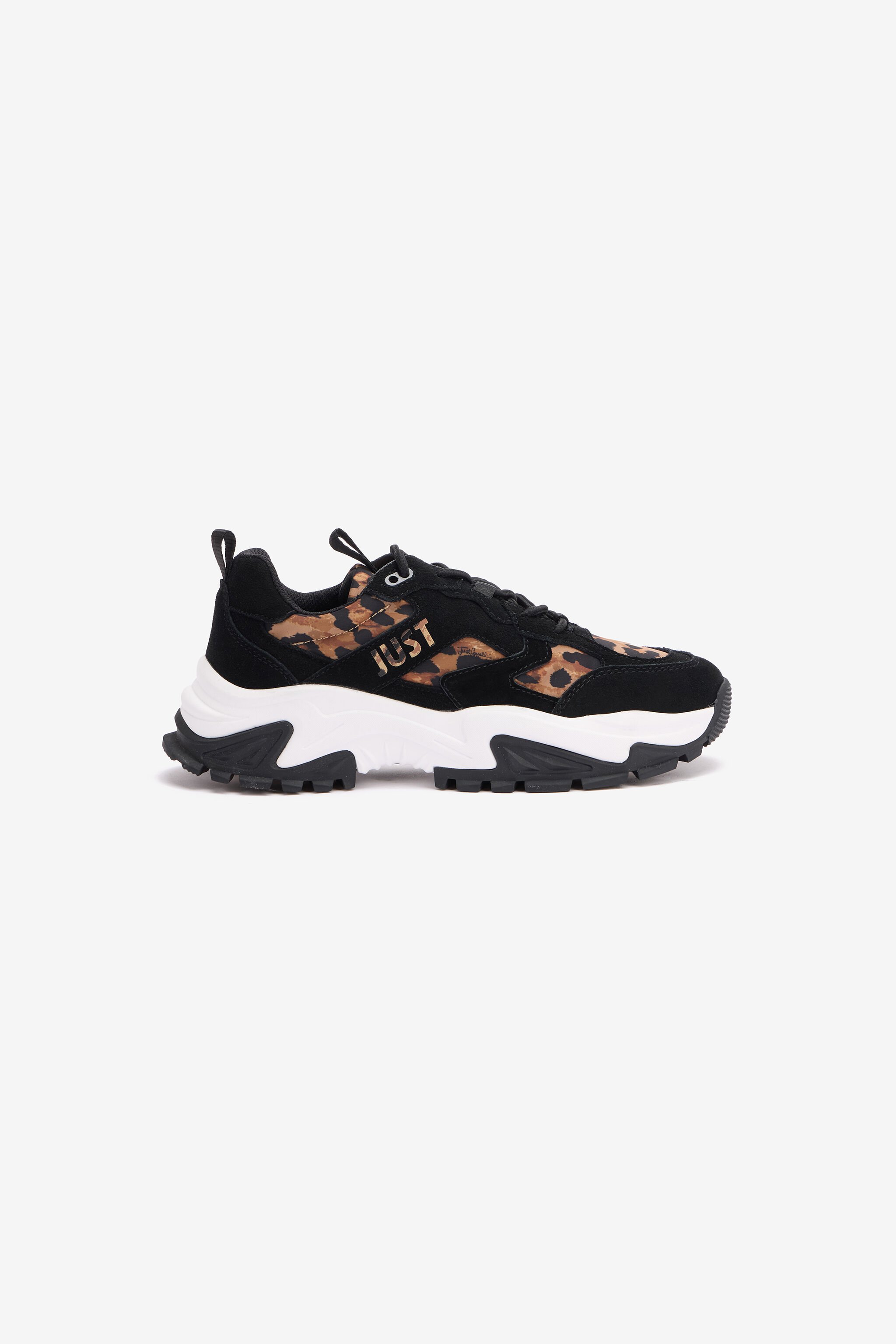 JC Sneakers Avec Empiècements Jaguar Skin Noir TFS042-TF362