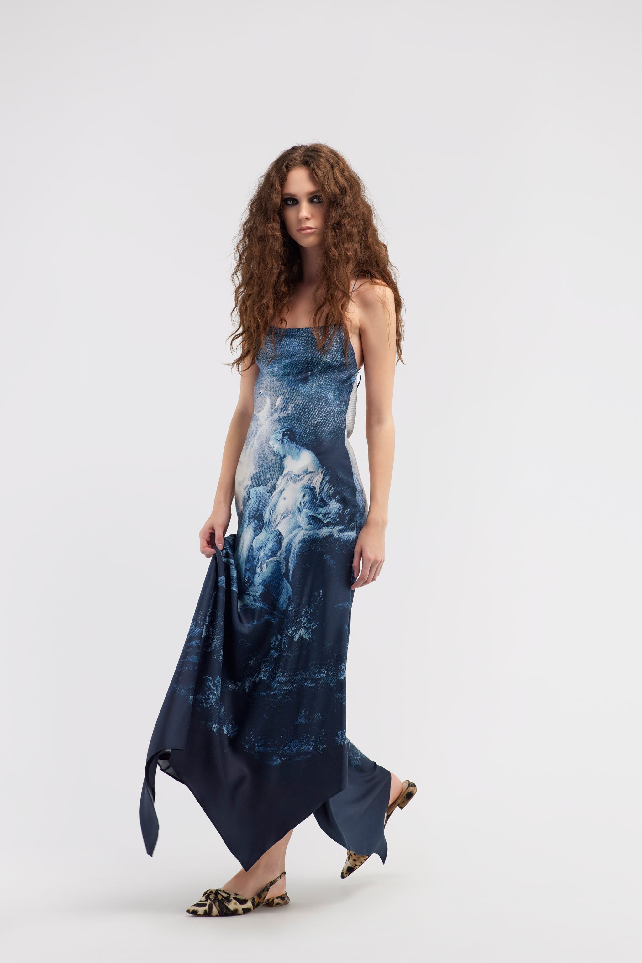RC Abito sottoveste stampa Wild Leda Blu scuro RWT133-4QI16