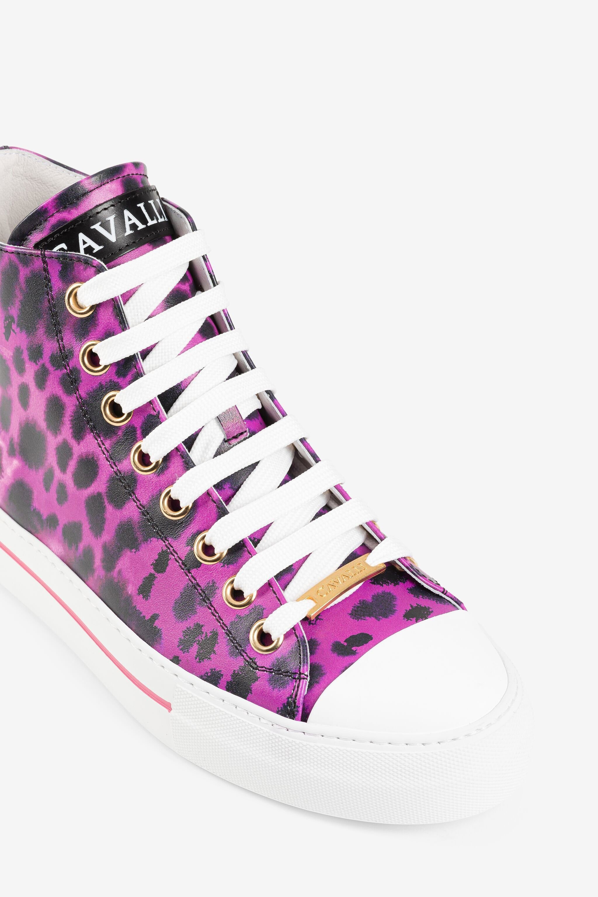 RC Animal-print hi-top sneakers Purple QKS156-PZA79