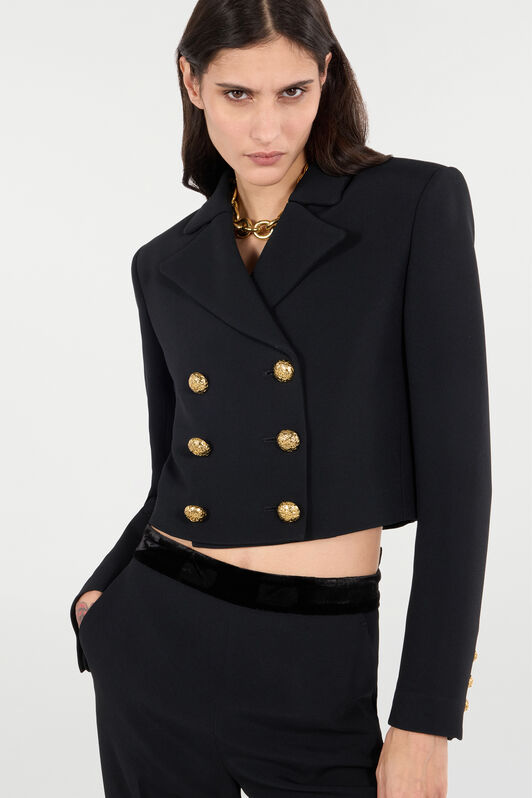 RC Cropped Double-Breasted Jacket RC Cropped Double-Breasted Jacket Negro VQT403-KU013