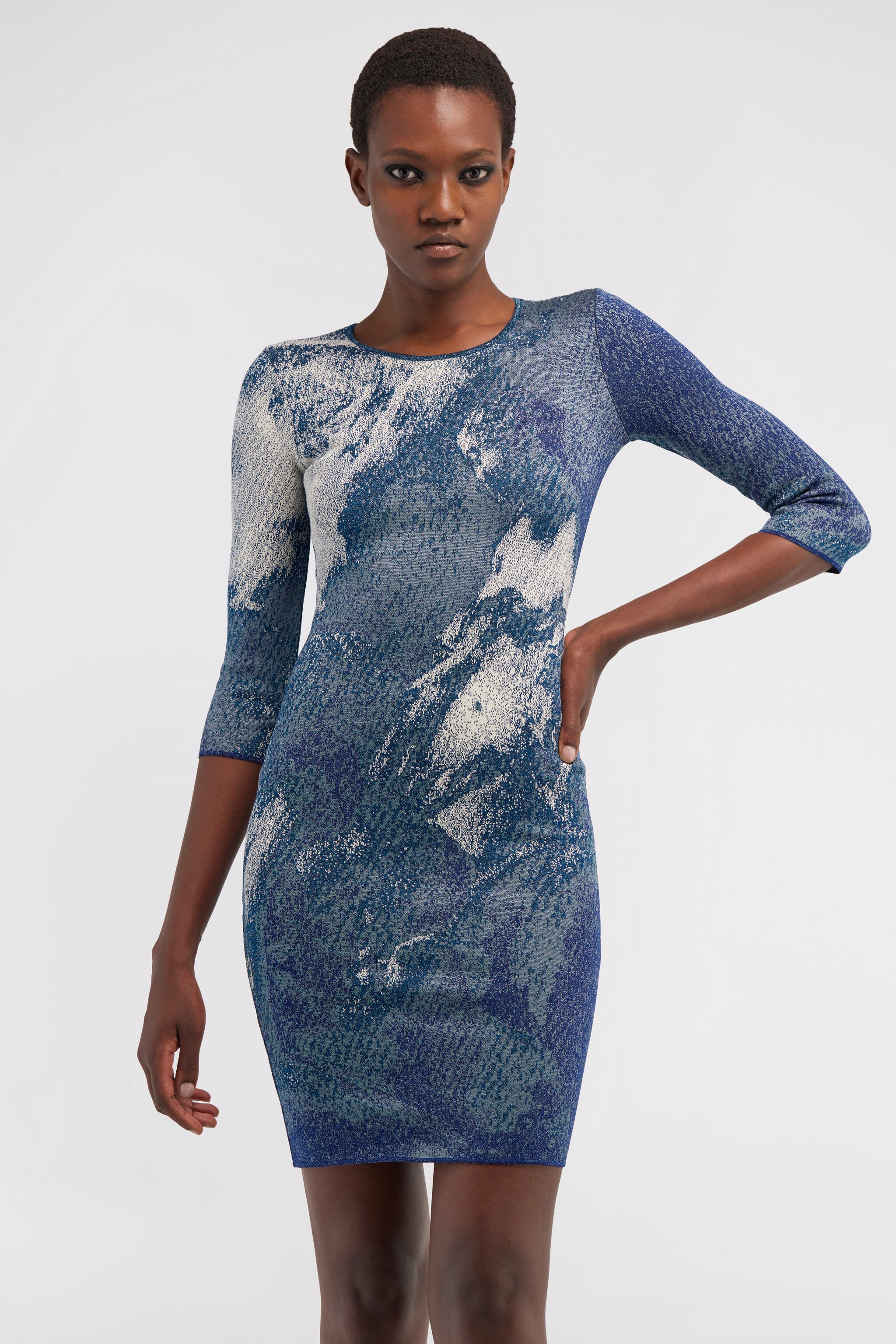 RC Knit dress with washed-out effect Blue RWM103-MA007