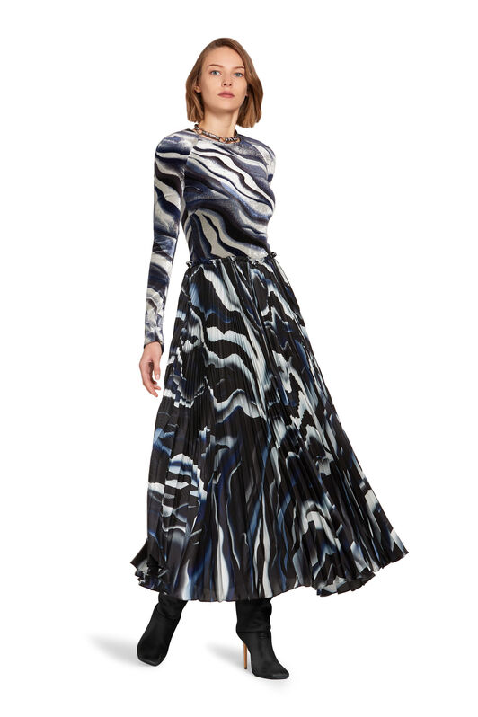 RC Robe plissée à motif Sistine Chapel BLACK/BLUE JWT102-FY059