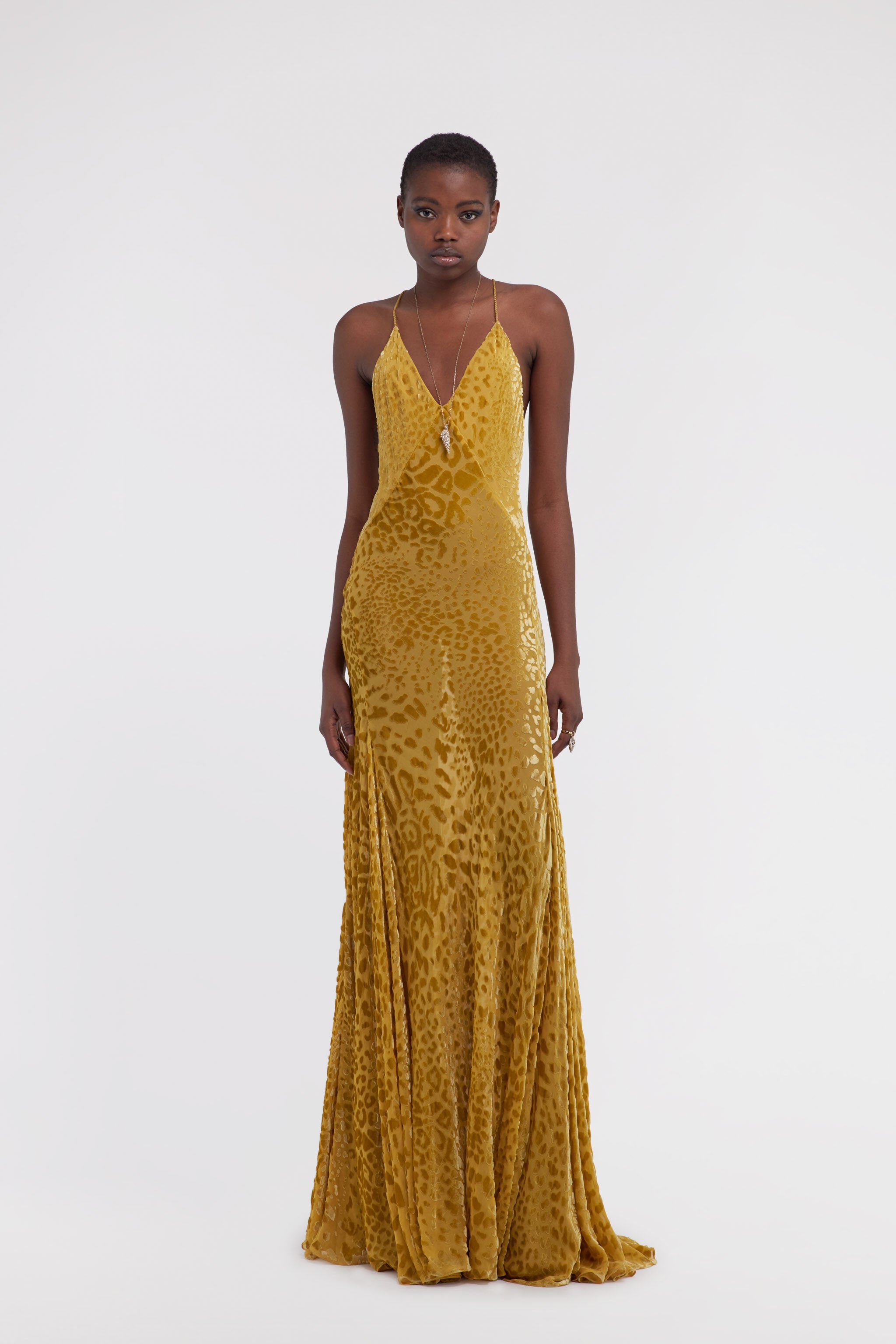 RC Jaguar Skin print devoré dress Amarillo SWT162-4RL77