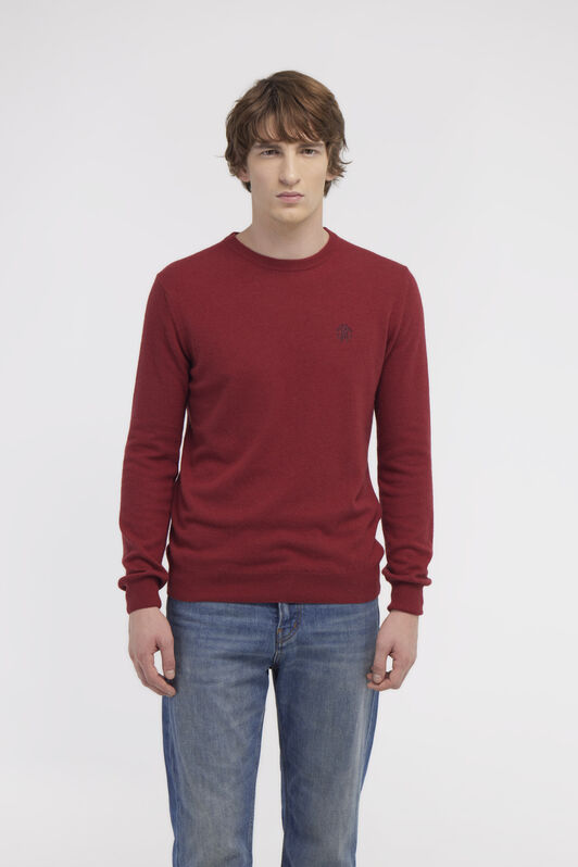 RC Wool sweater with Monogram Mirror Snake Dark red NOM01A-MI014