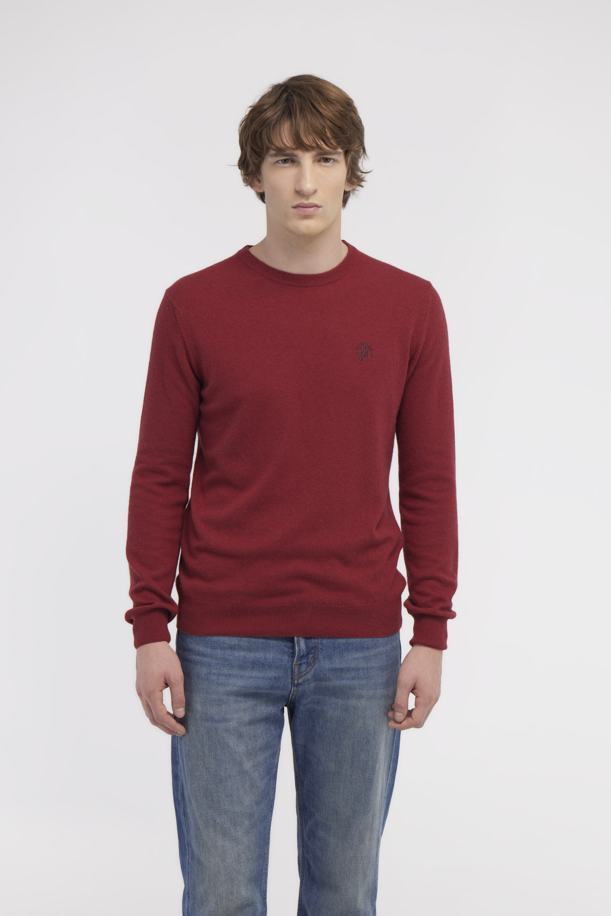 RC Wool sweater with Monogram Mirror Snake Dark red NOM01A-MI014