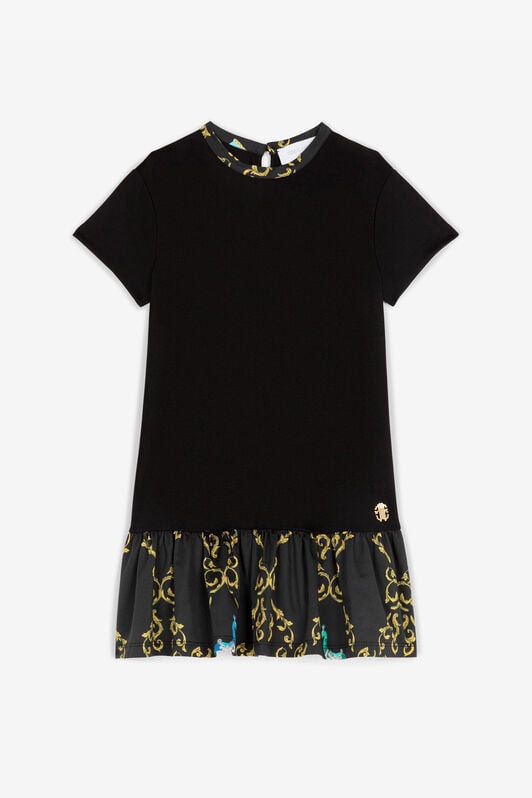 JU T-Shirtkleid mit Rüschensaum JU T-Shirtkleid mit Rüschensaum Schwarz RJT120-FT001