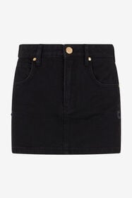 RC Mini-jupe En Jean Noire Avec Broderie Serpent BLACK SOJ30A-DN001