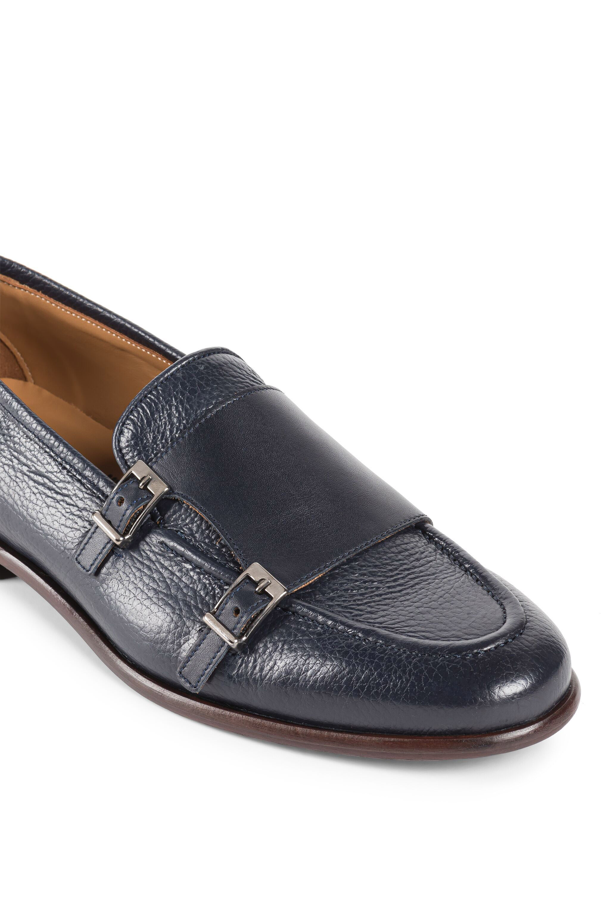 RC Buckled Leather Loafers Dark blue KOS00L-PNO03