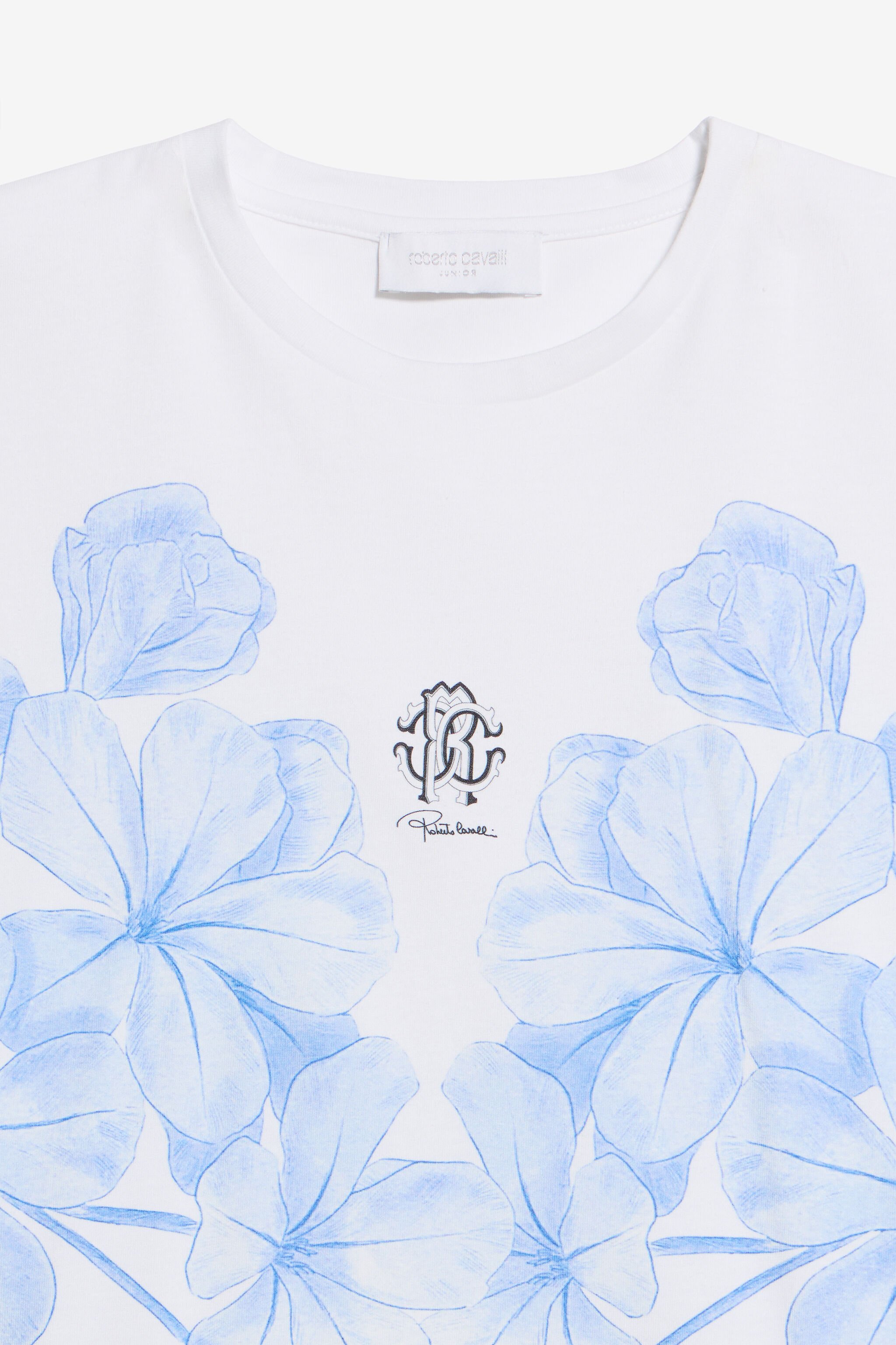 JU Baumwoll-T-Shirt Mit Plumago Print JU Baumwoll-T-Shirt Mit Plumago Print WHITE/BLUE WJT60R-JD001