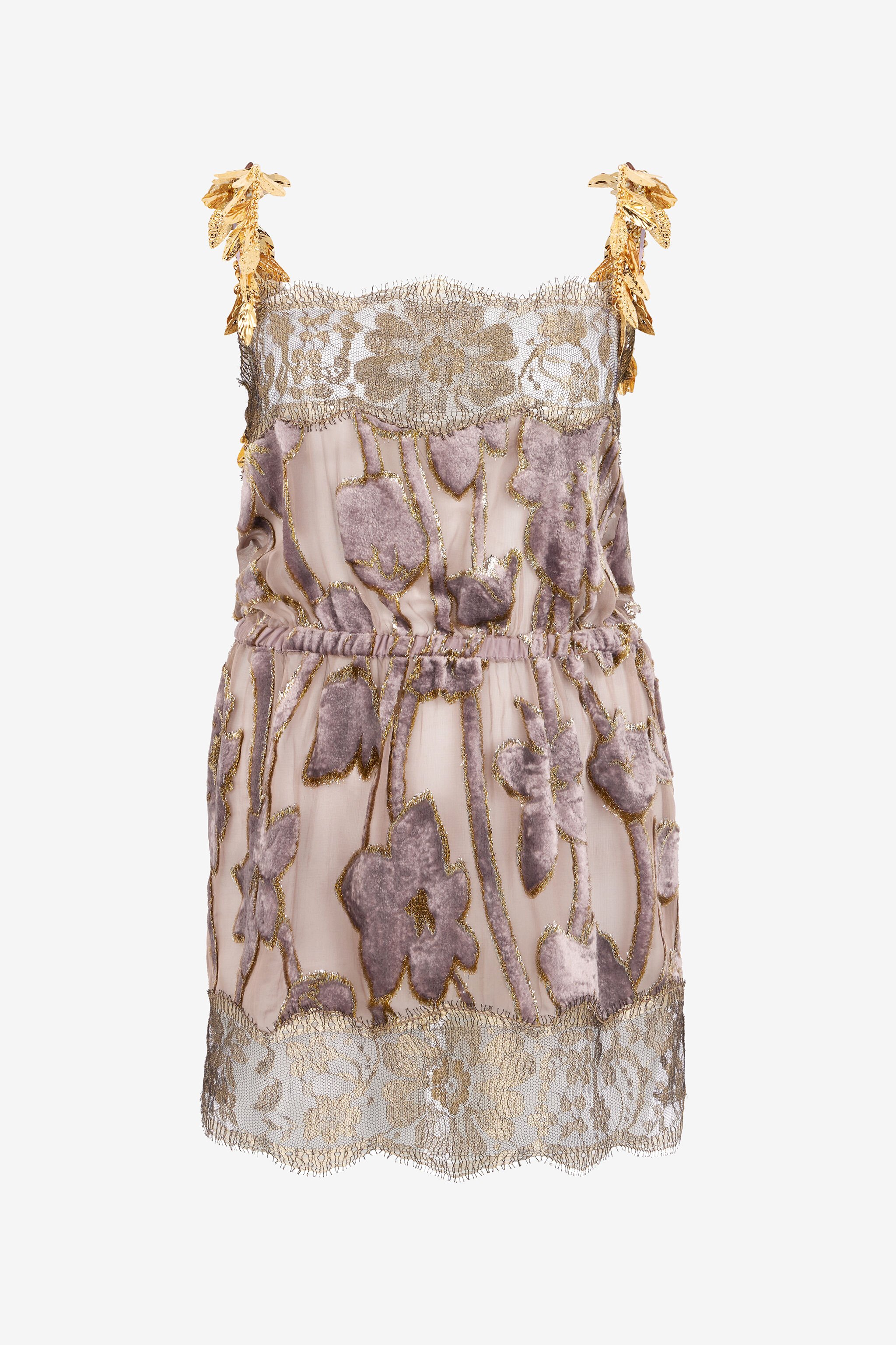 RC Nude Mini Dress With Floral Pattern NUDE VWT144-FC007