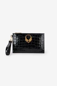${brand} Crocodile-embossed leather clutch ${colorDescription} ${masterID}