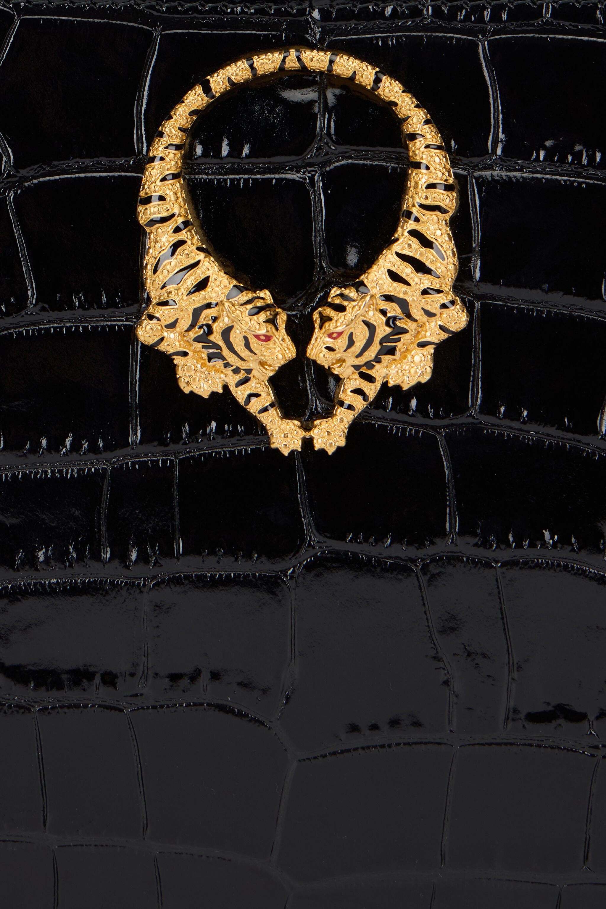 RC Crocodile-embossed leather clutch RC Crocodile-embossed leather clutch BLACK WKA008-PZ975