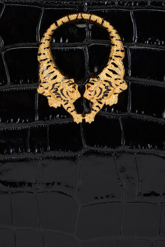 RC Crocodile-embossed leather clutch RC Crocodile-embossed leather clutch BLACK WKA008-PZ975