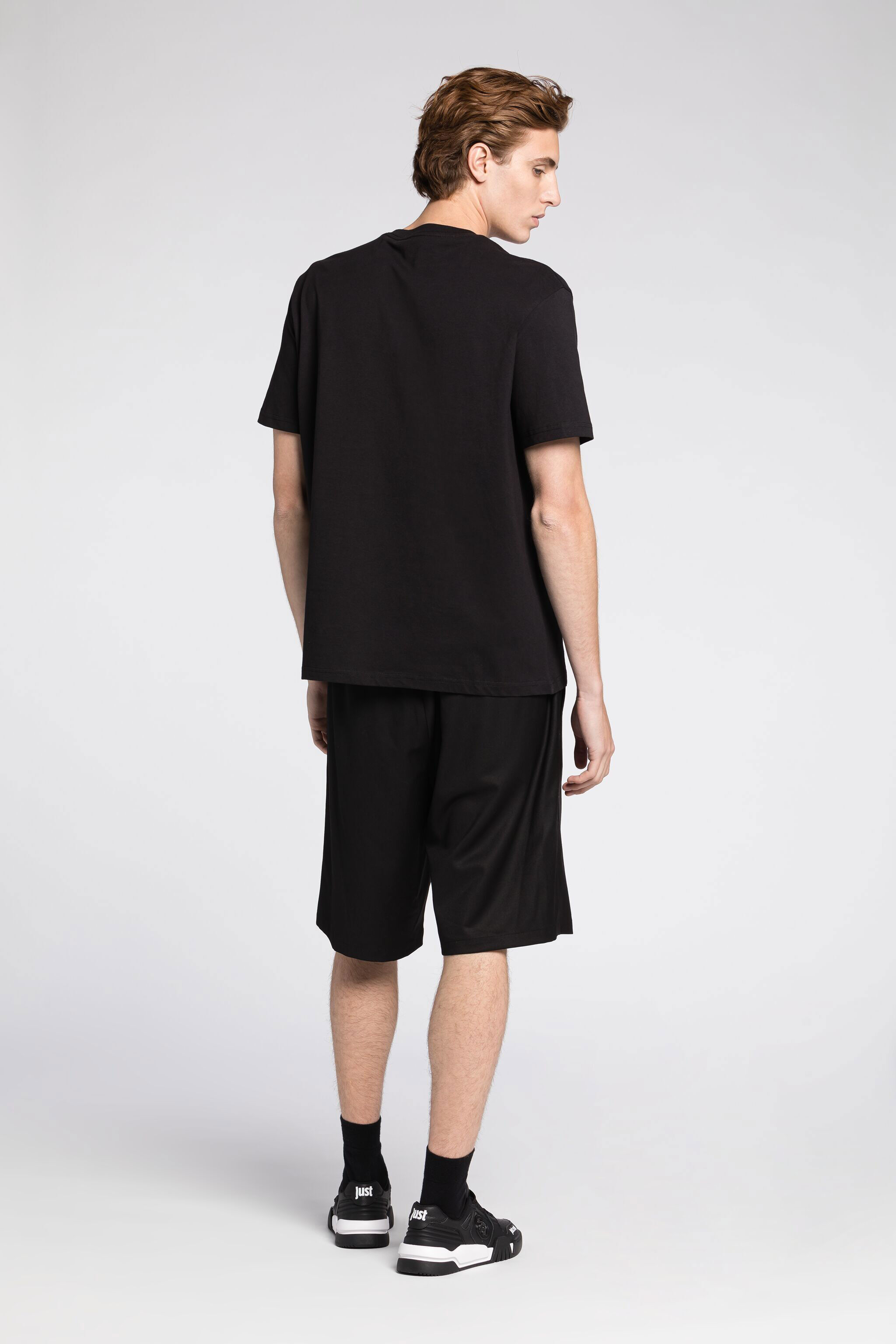 JC T-shirt en coton à logo Just Cavalli imprimé NOIR Q61254-Q0157