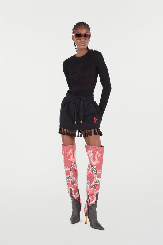RC Micro-Perforated Sweater with Dragon RC Micro-Perforated Sweater with Dragon Black VQM619-MO010