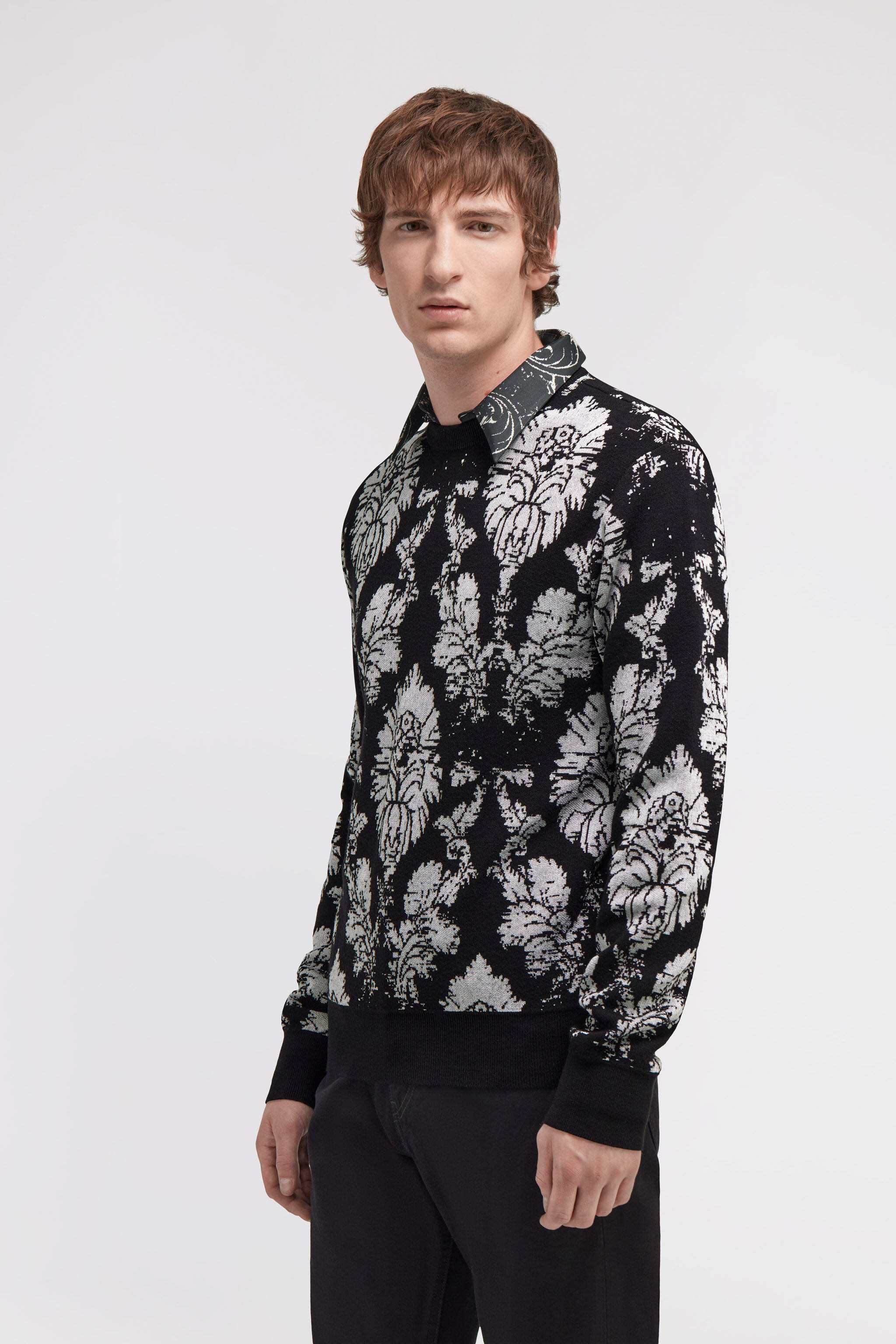 RC Jersey con estampado Broccato Negro TRM606-MA015