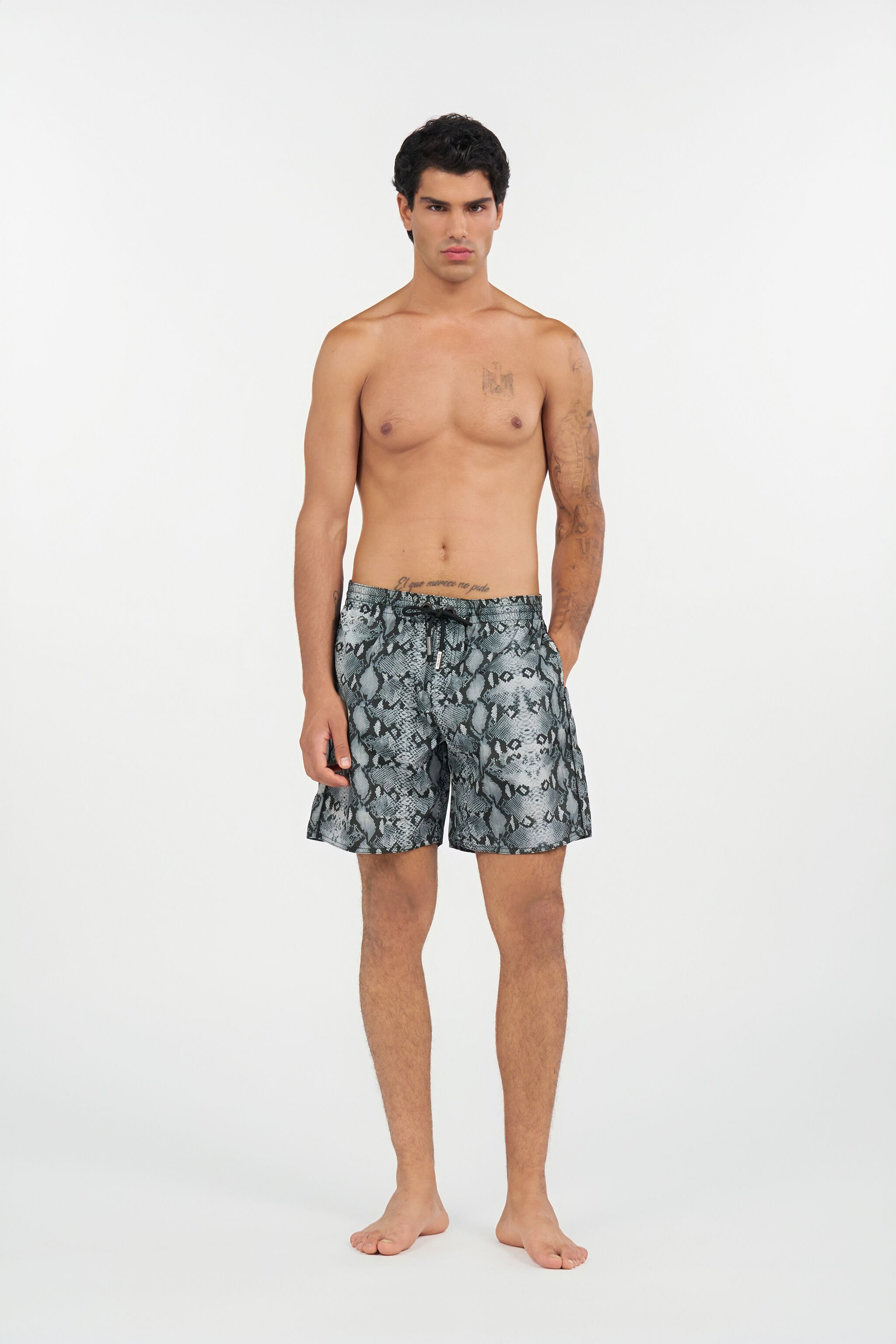 RC Bañador Corto con Estampado de Serpiente RC Bañador Corto con Estampado de Serpiente GREY QOH00A-4GE01