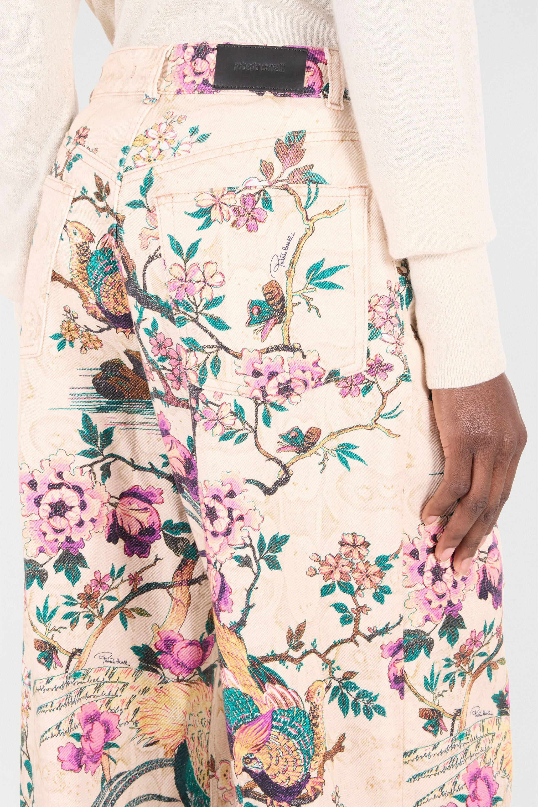 RC Jeans with Floral Print Ivory/Pink VKJ207-DAP76