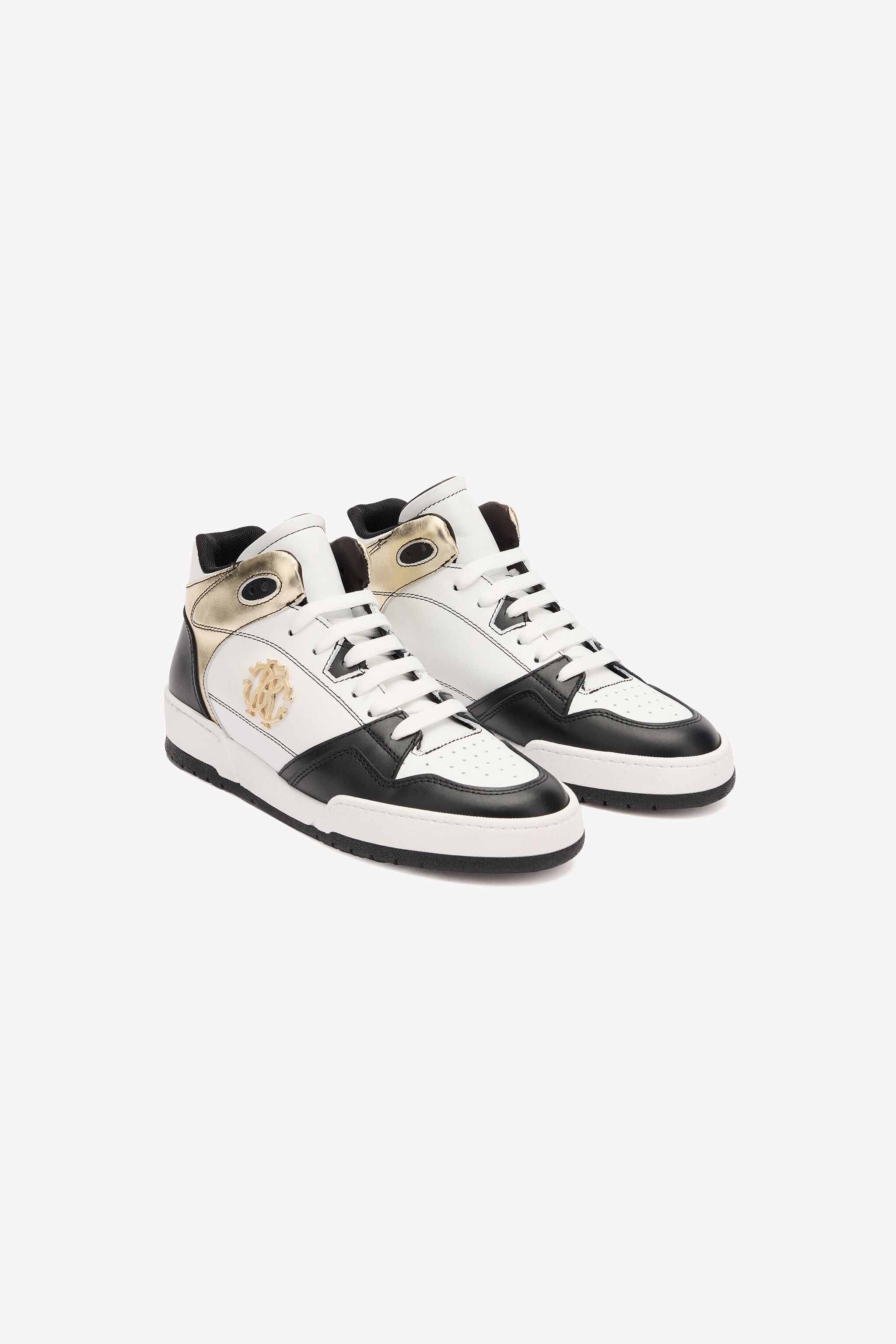 RC High-Top Sneakers with Laminated Insert BLACK/WHITE/PLATINUM POS01D-PZ085