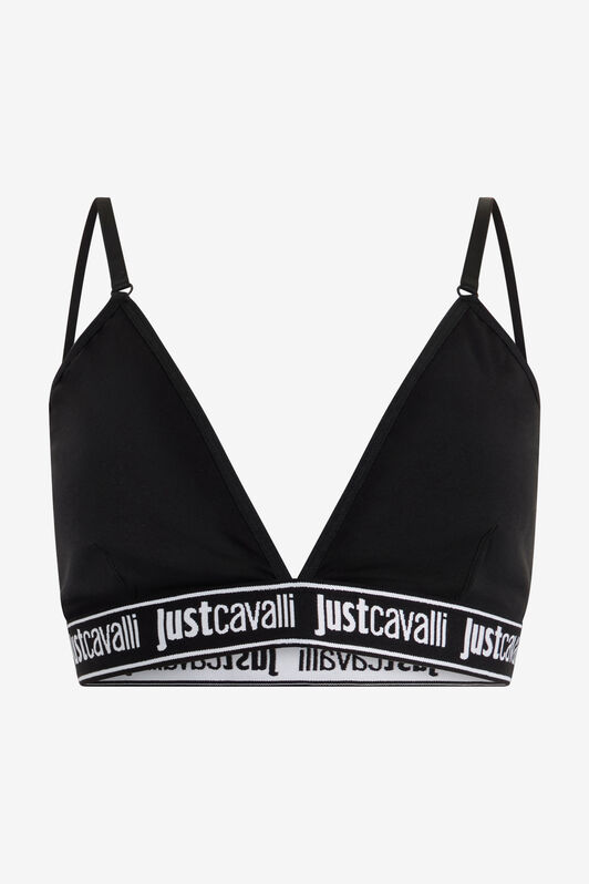 JC Black Triangle Bra With Logo Band BLACK UFU008-UF205