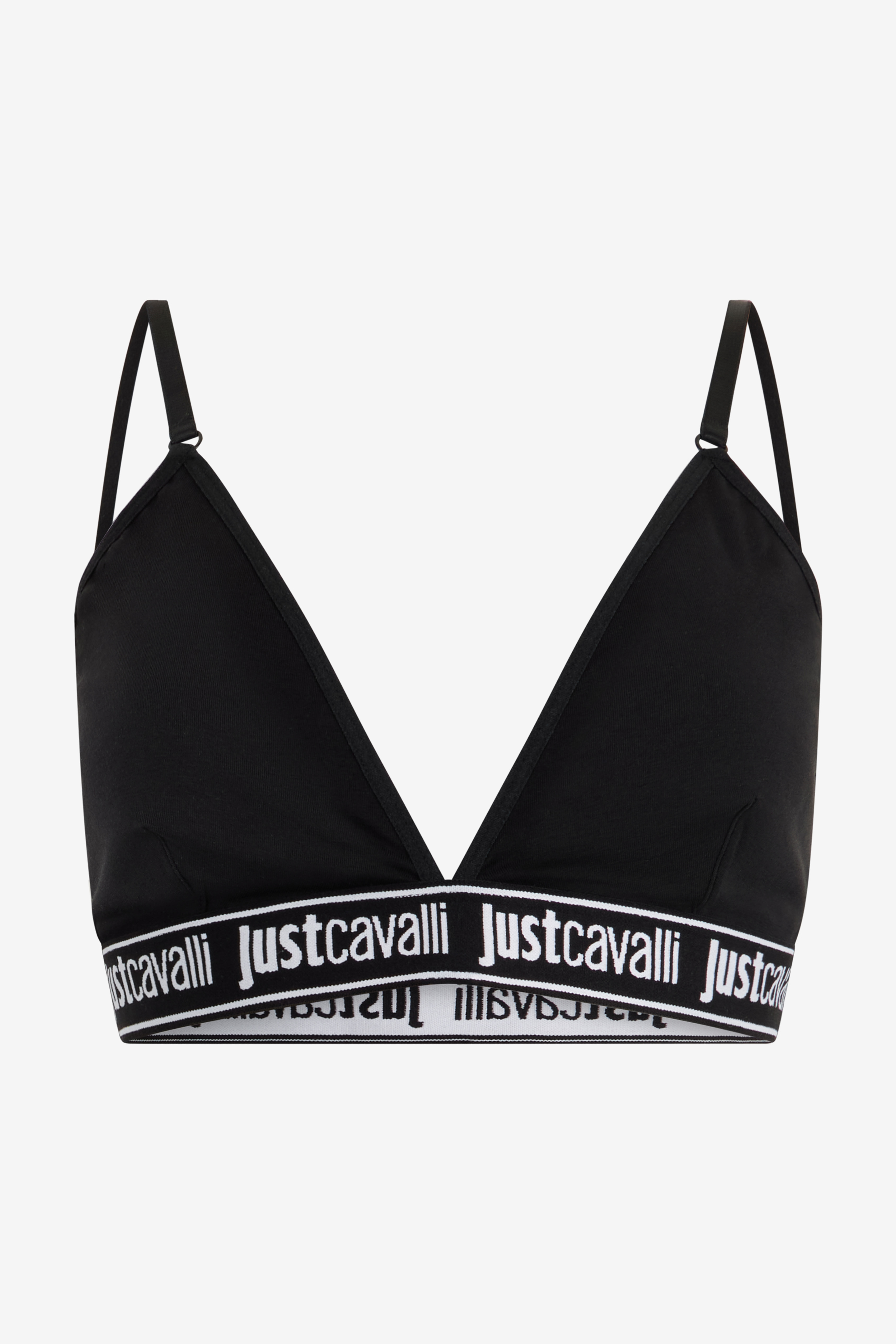 JC Black Triangle Bra With Logo Band BLACK UFU008-UF205