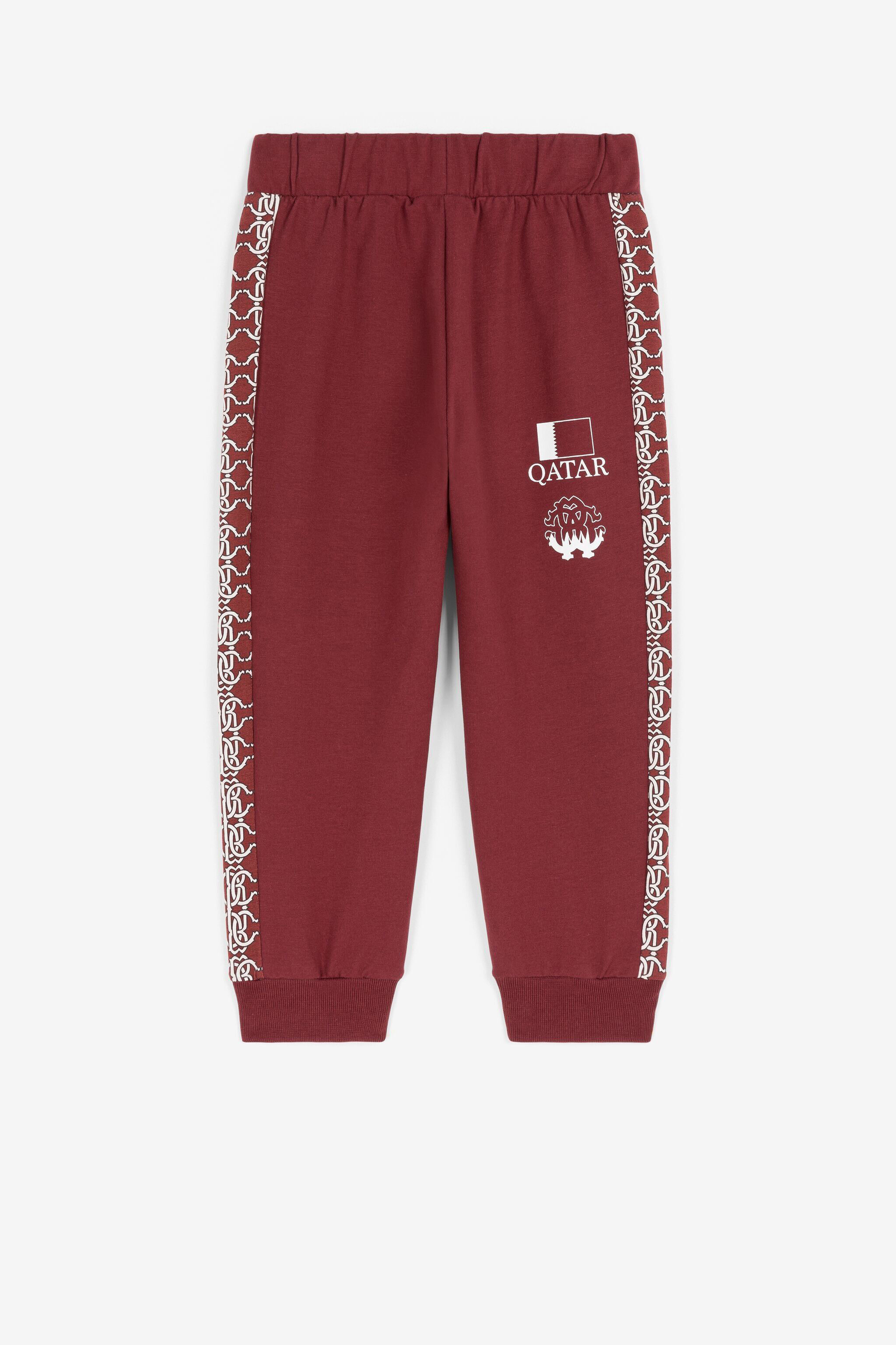 JU Jogginghose mit RC Monogramm-Druck Dunkelrot PJT294-CF050