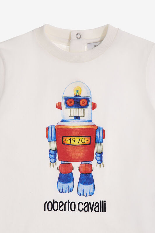 JU T-shirt with Robot print White SJT612-JD001